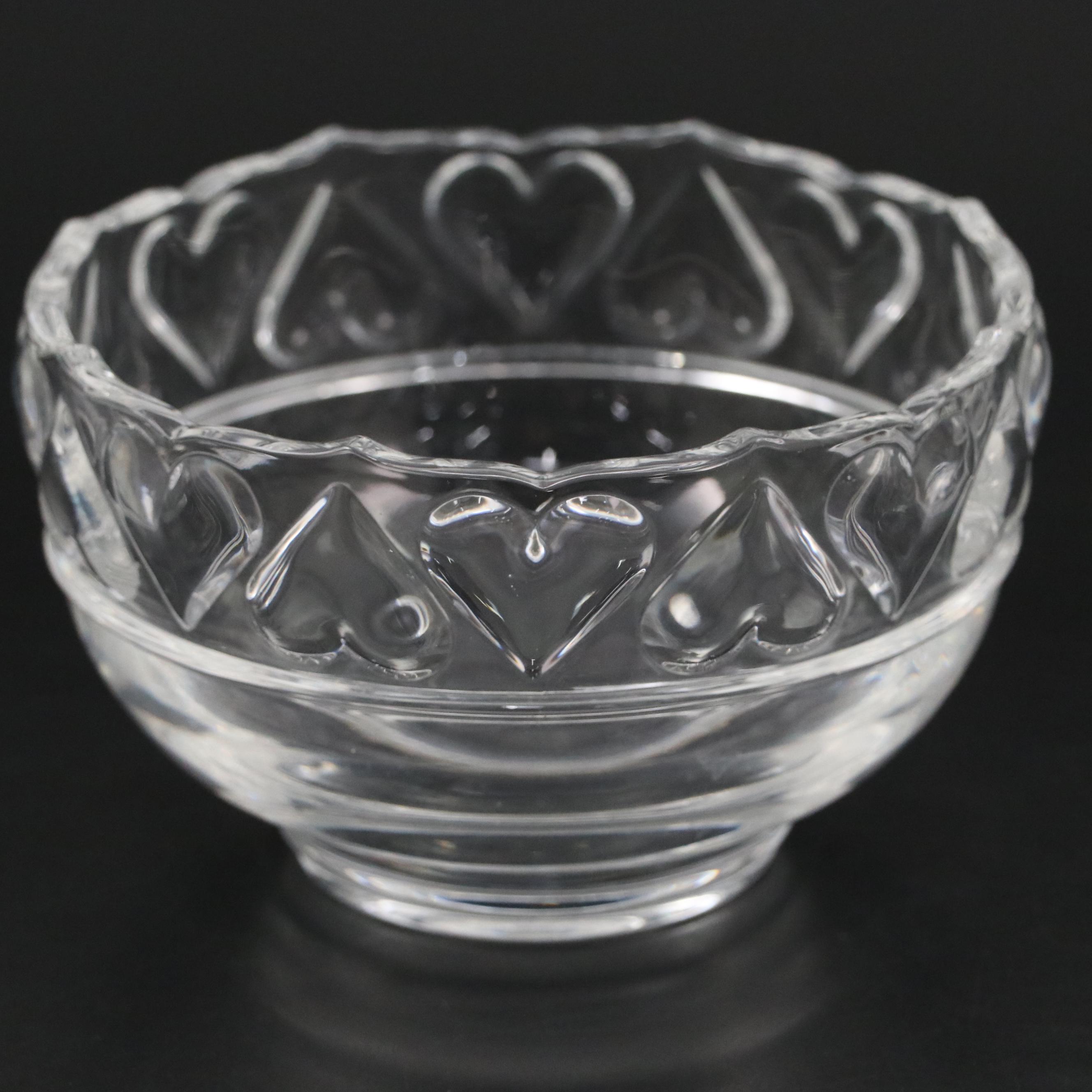 Riedel for Tiffany & Co. "Palladia" Crystal Bowl with Heart Rimmed Bowl and Vase