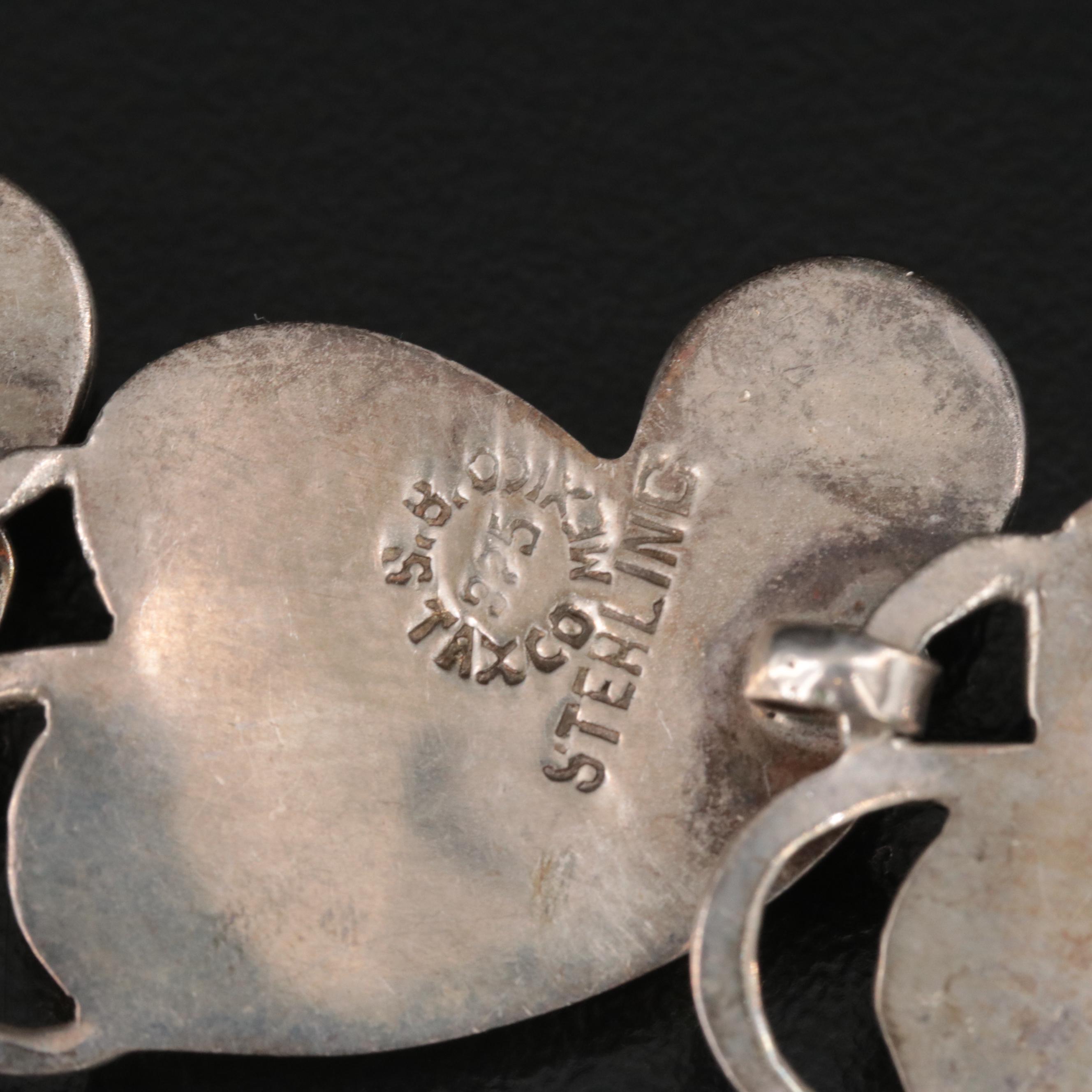 Mexican Sterling Glass Necklace, Bracelet, and Earring Set