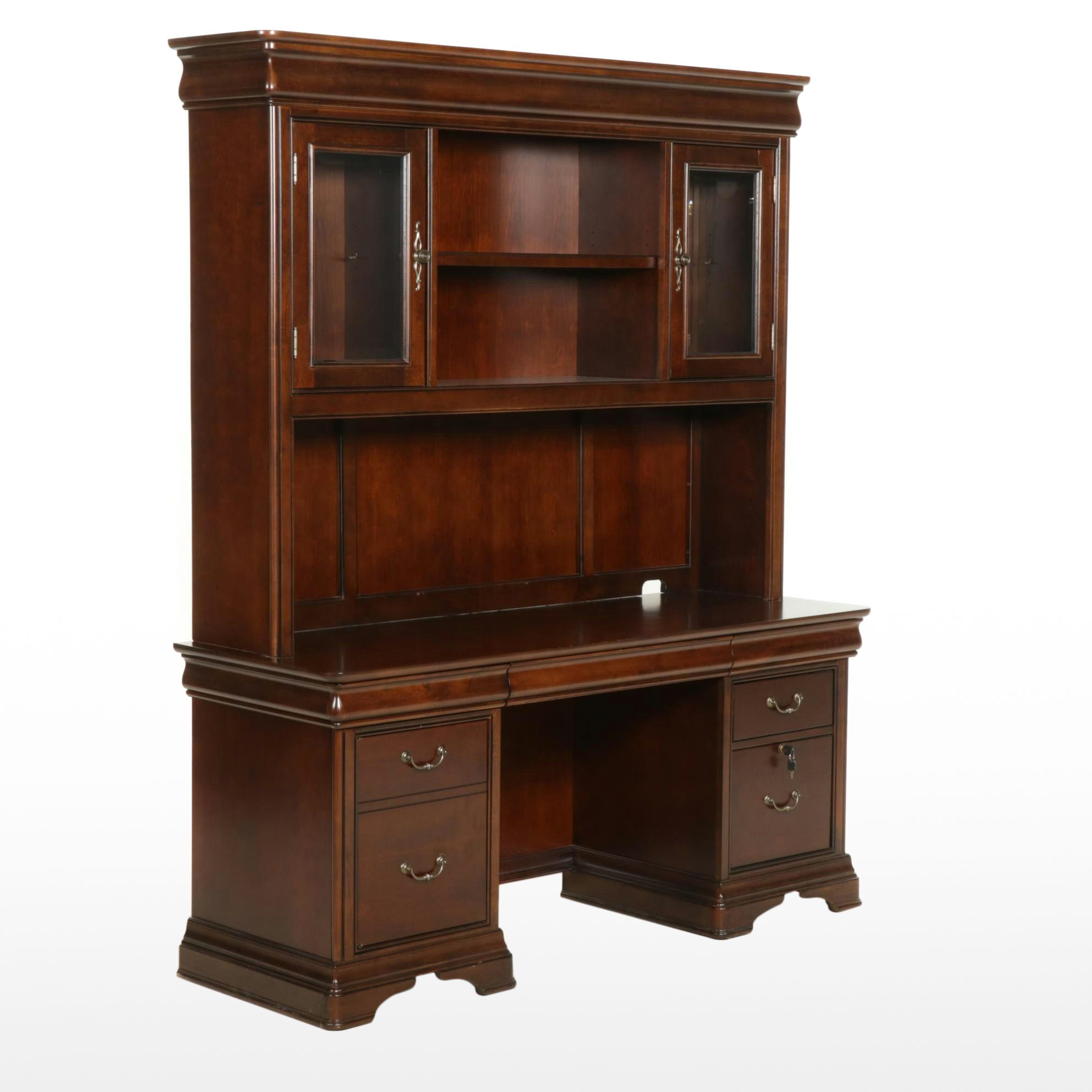 Haverty's Mahogany Finish Desk with Hutch