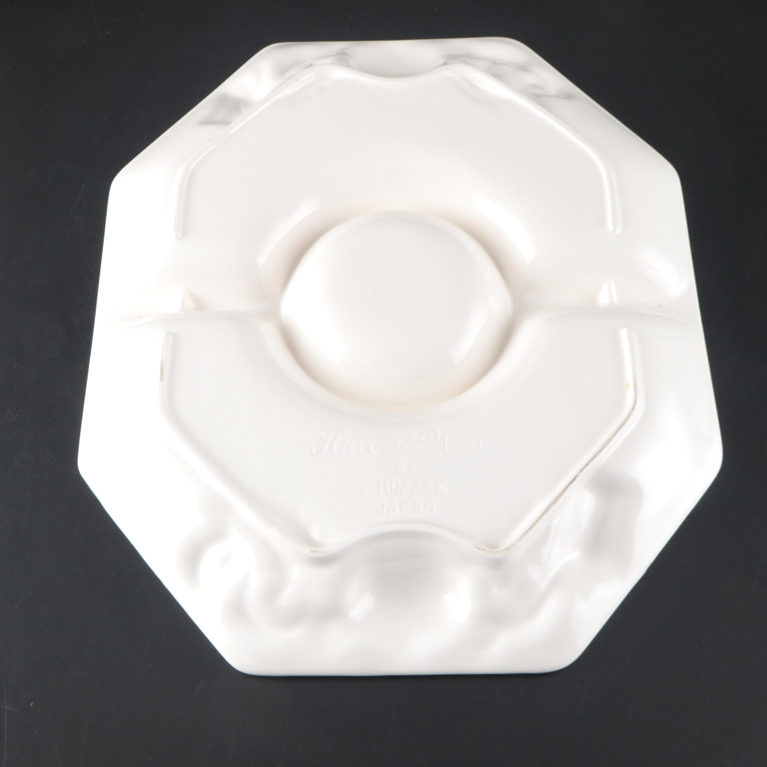 Lenox "Firelight" Wine Glasses and Himark "Harvest Weave" Divided Ceramic Tray