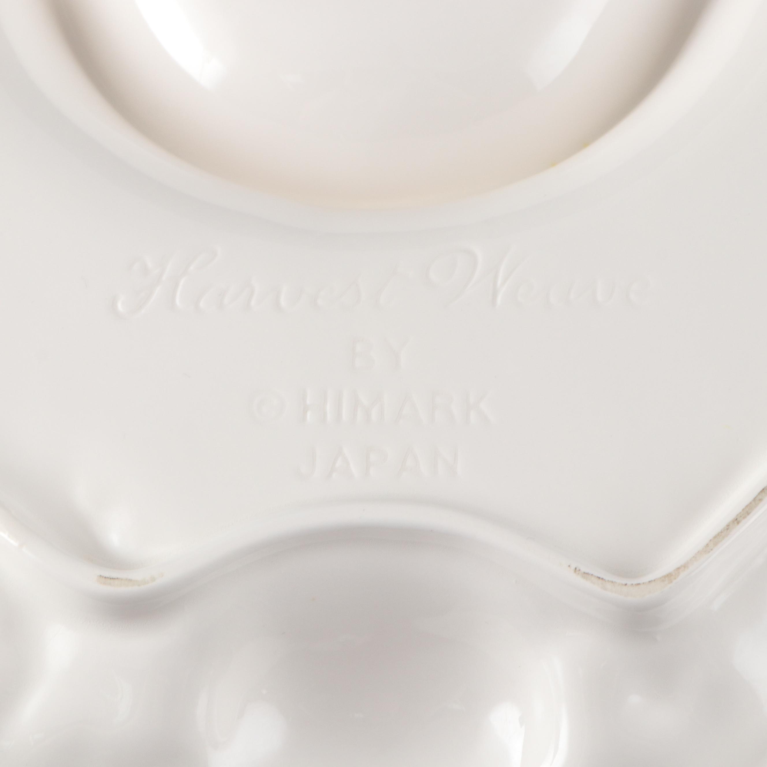 Lenox "Firelight" Wine Glasses and Himark "Harvest Weave" Divided Ceramic Tray