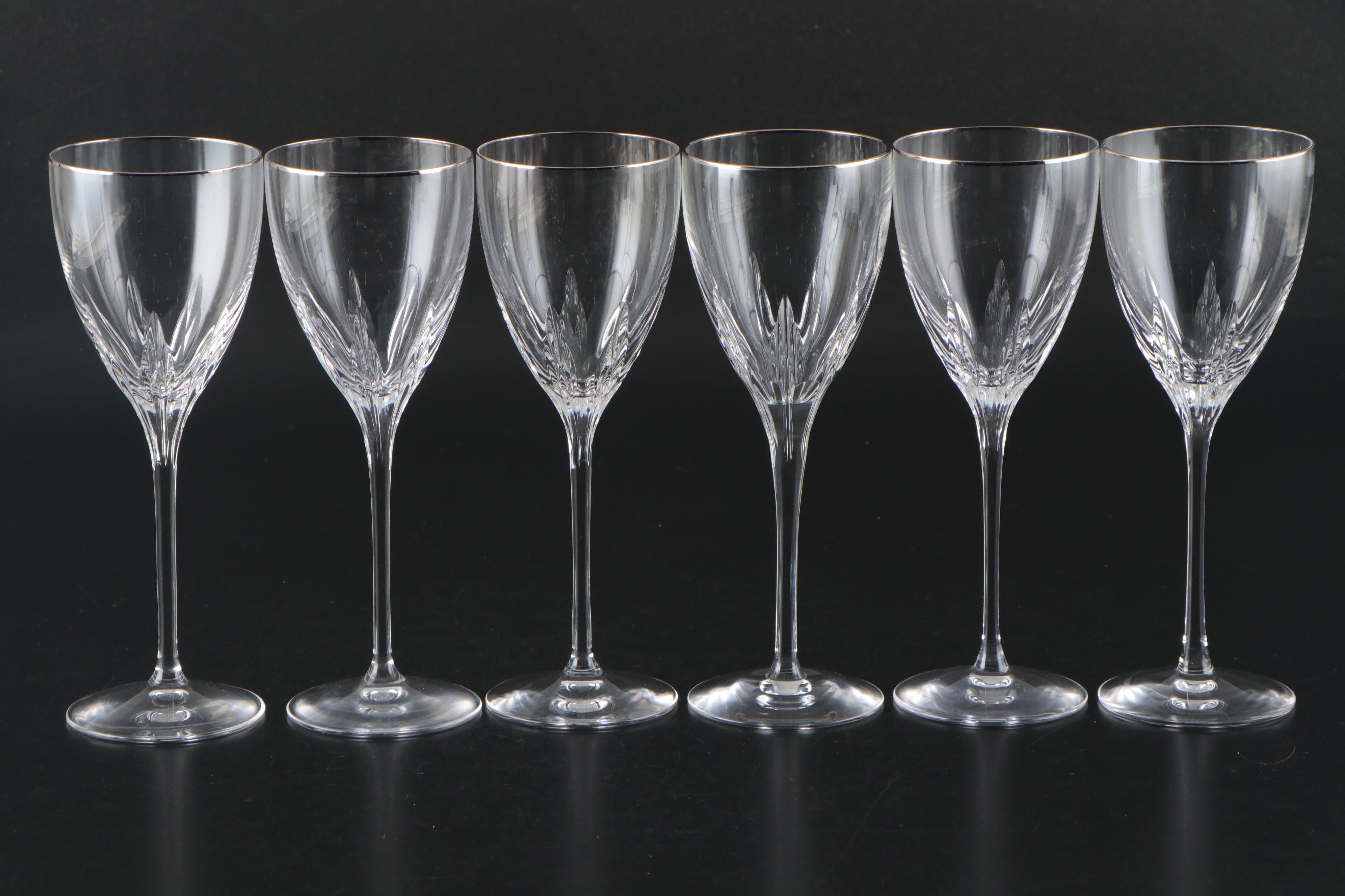 Lenox "Firelight" Wine Glasses and Himark "Harvest Weave" Divided Ceramic Tray