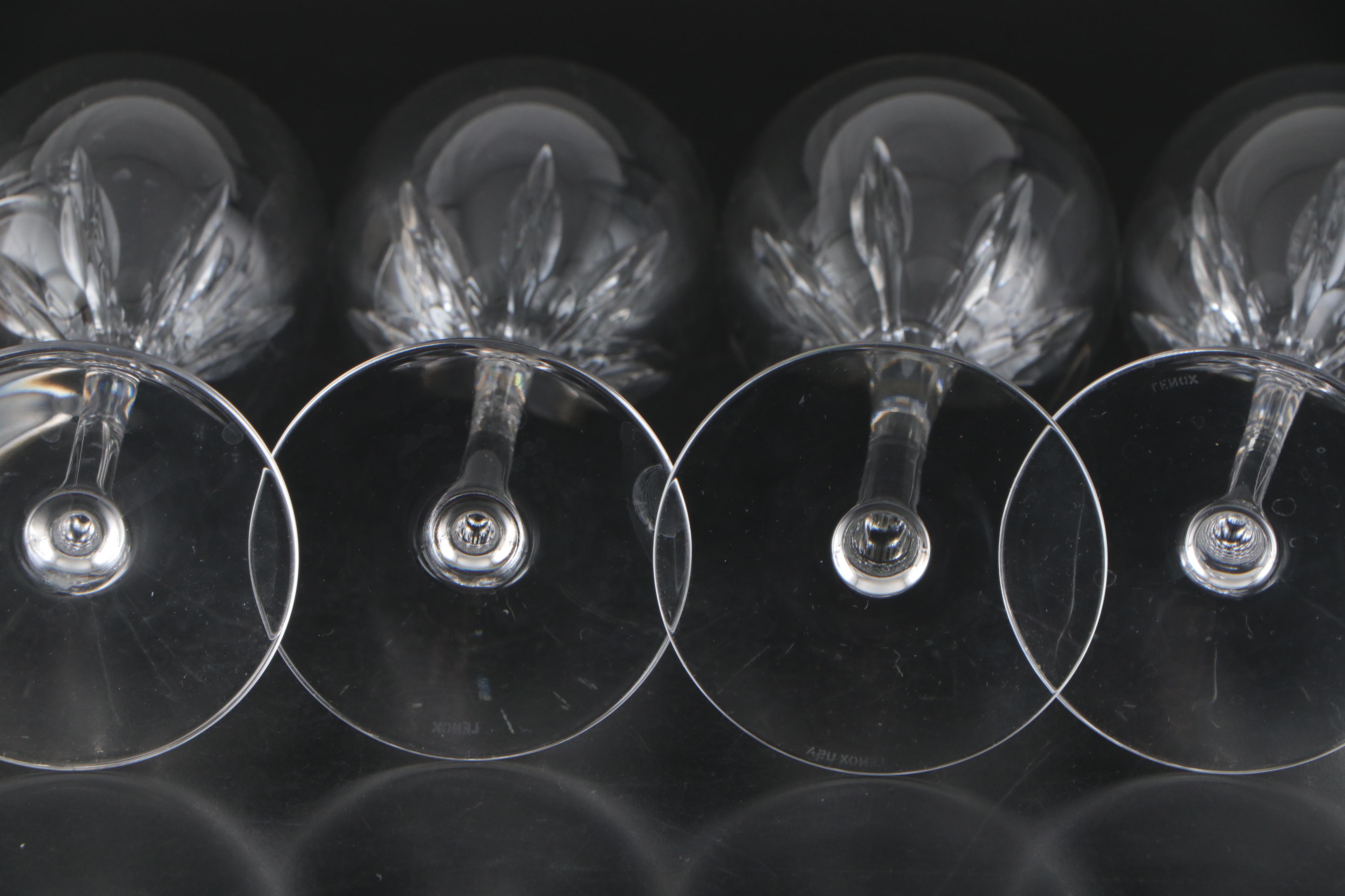 Lenox "Firelight" Wine Glasses and Himark "Harvest Weave" Divided Ceramic Tray