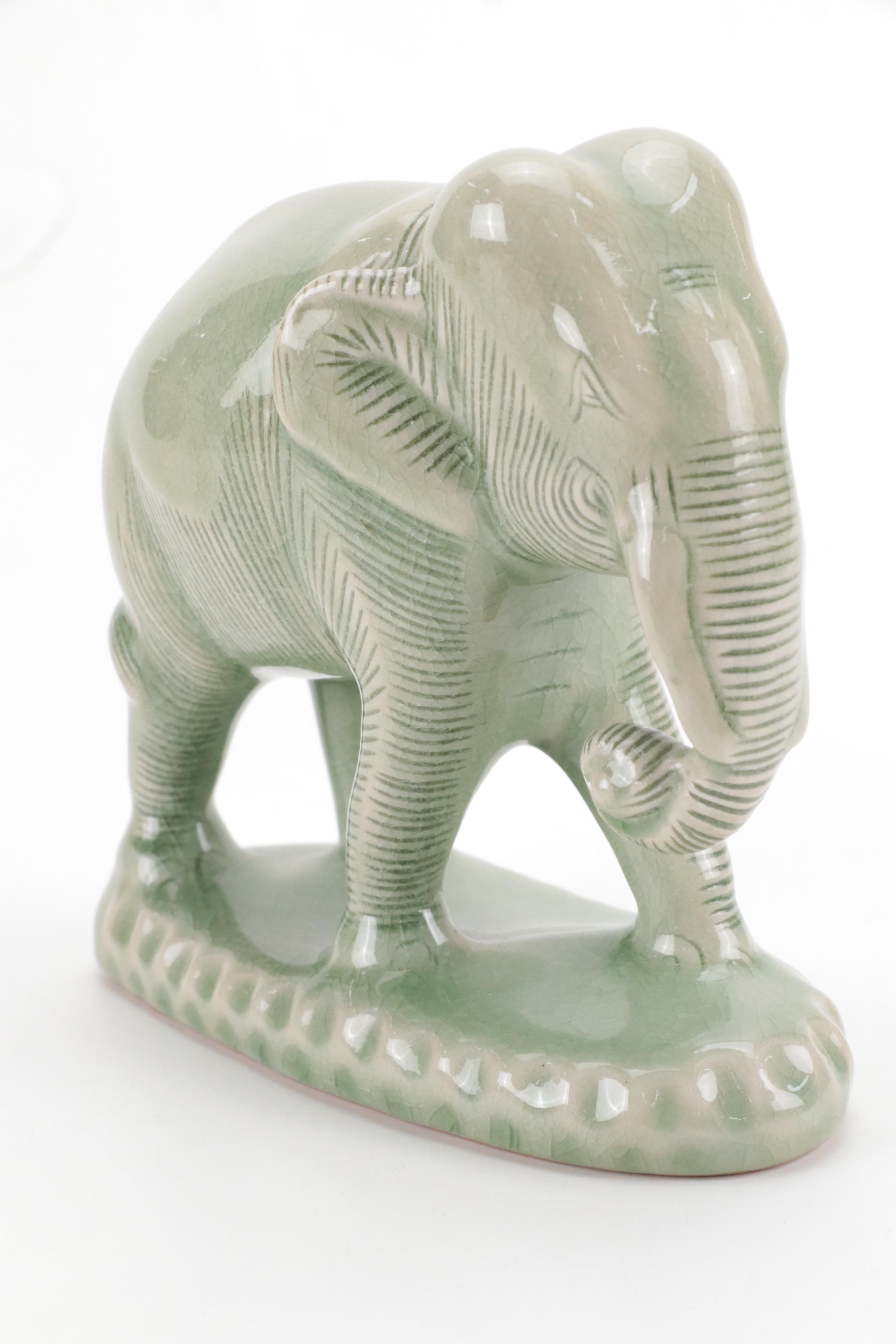 Chinese and Thai Celadon Collection with Vases, Tray and Figurine