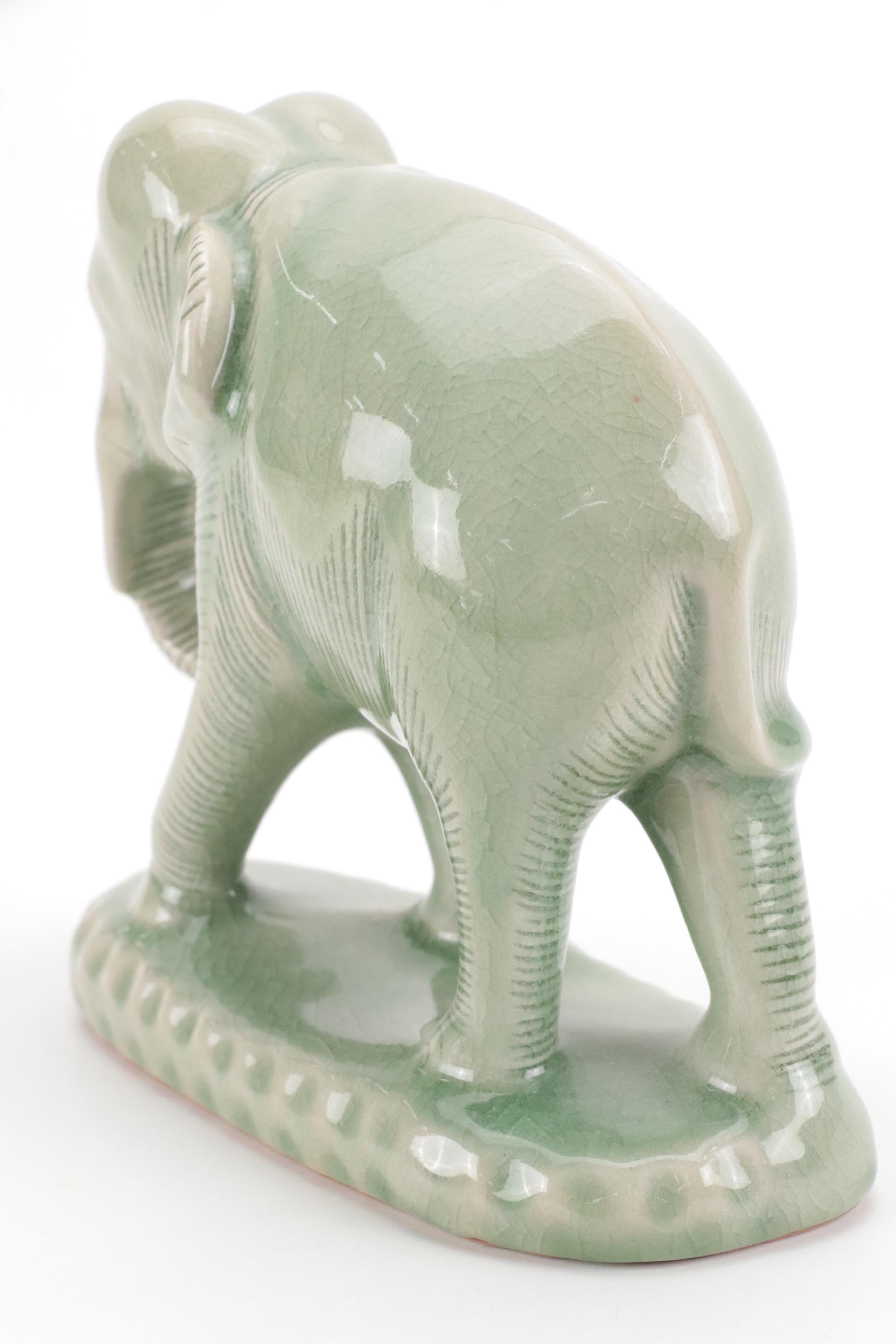 Chinese and Thai Celadon Collection with Vases, Tray and Figurine