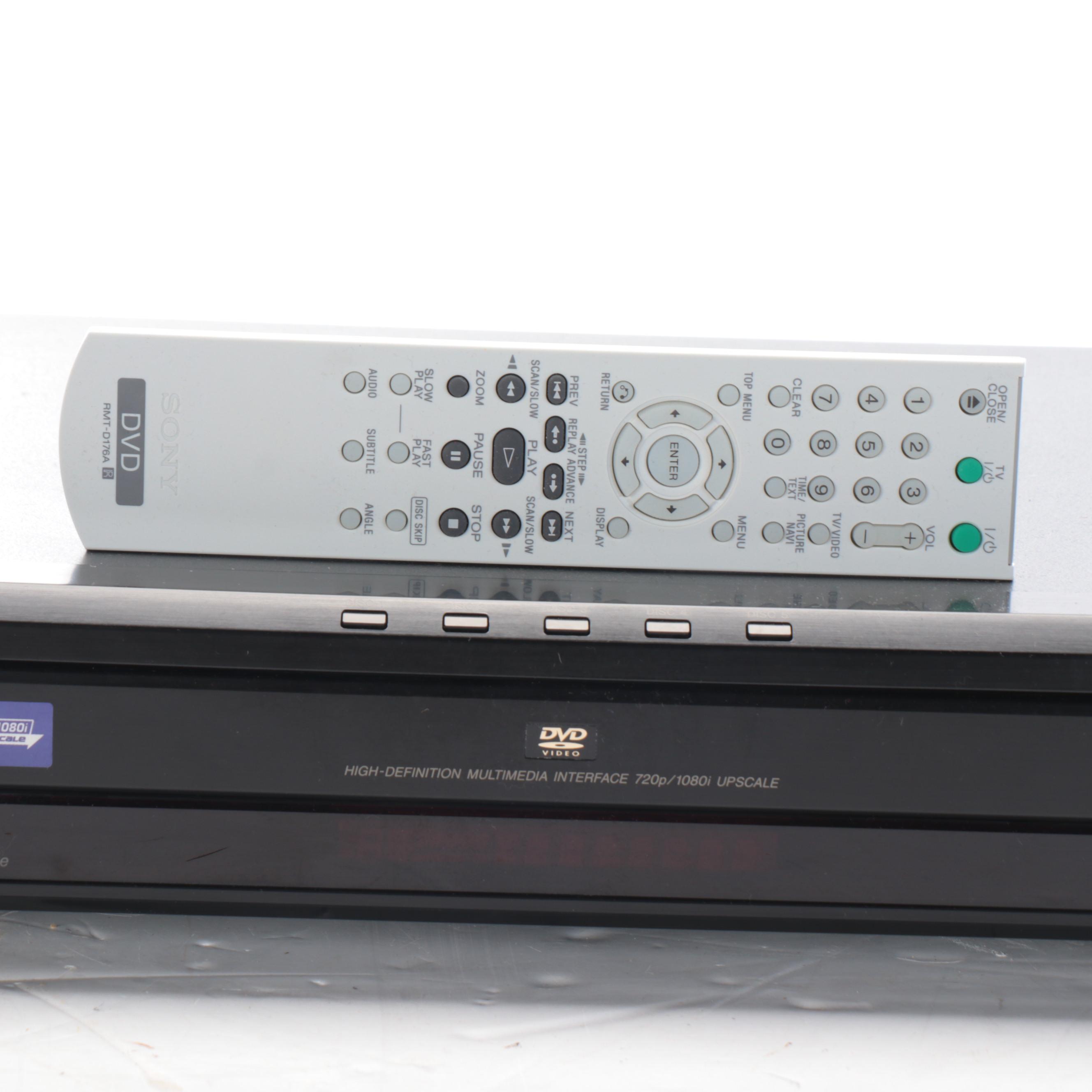 Sony HDMI Compatible Five-Disc CD/DVD Player and Remote