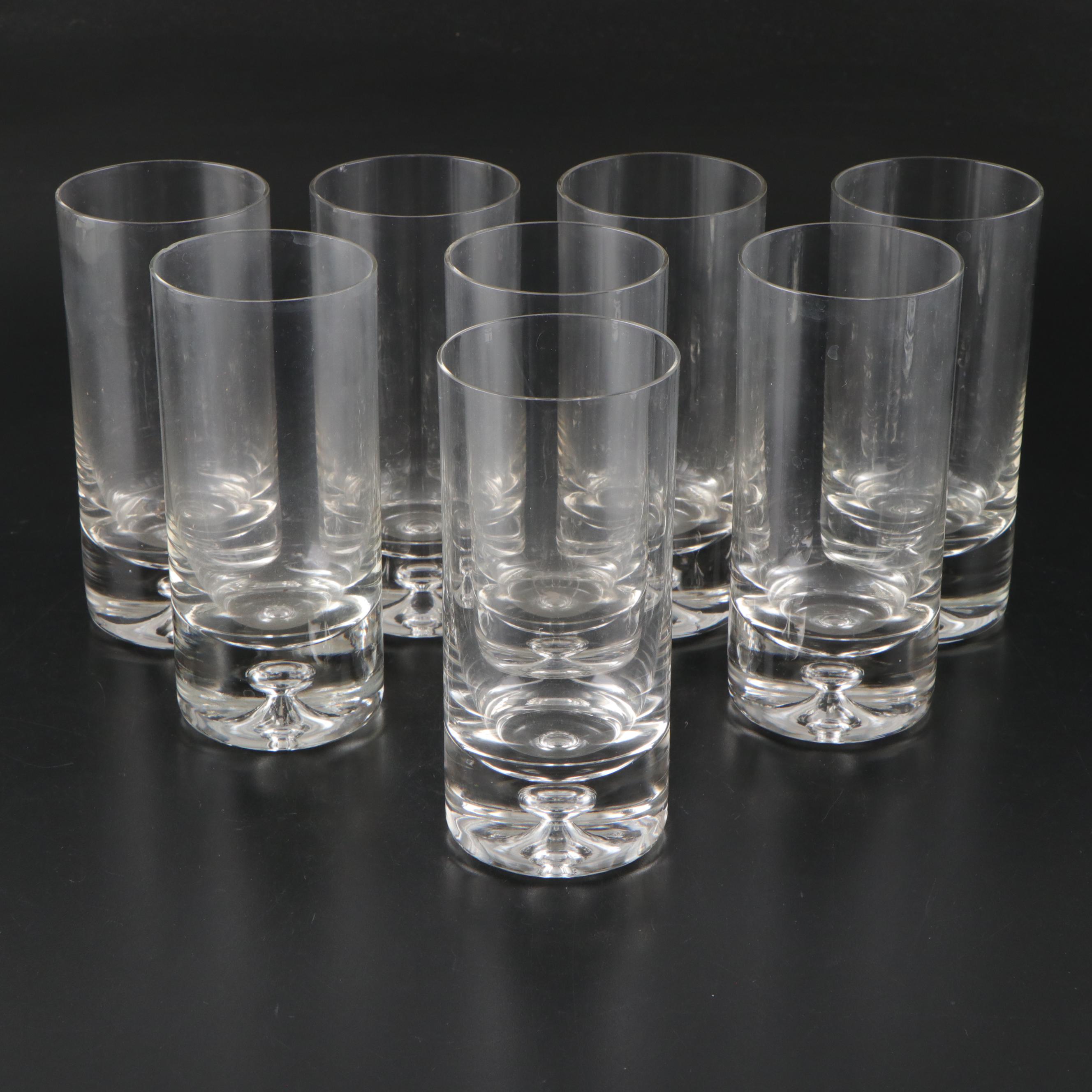 Glass Old Fashioned, Highball Glasses and Cordials with Glass Bubble Base