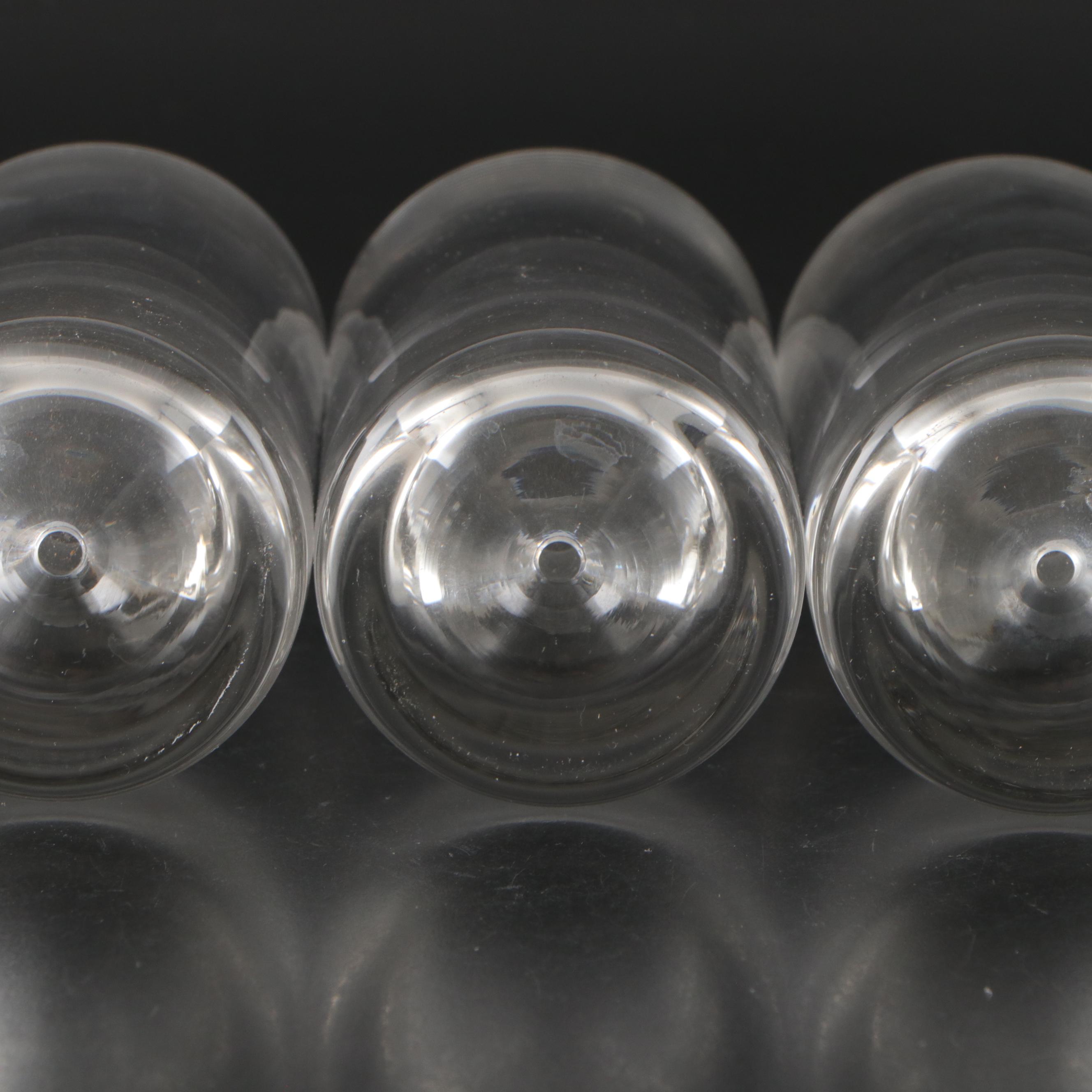 Glass Old Fashioned, Highball Glasses and Cordials with Glass Bubble Base