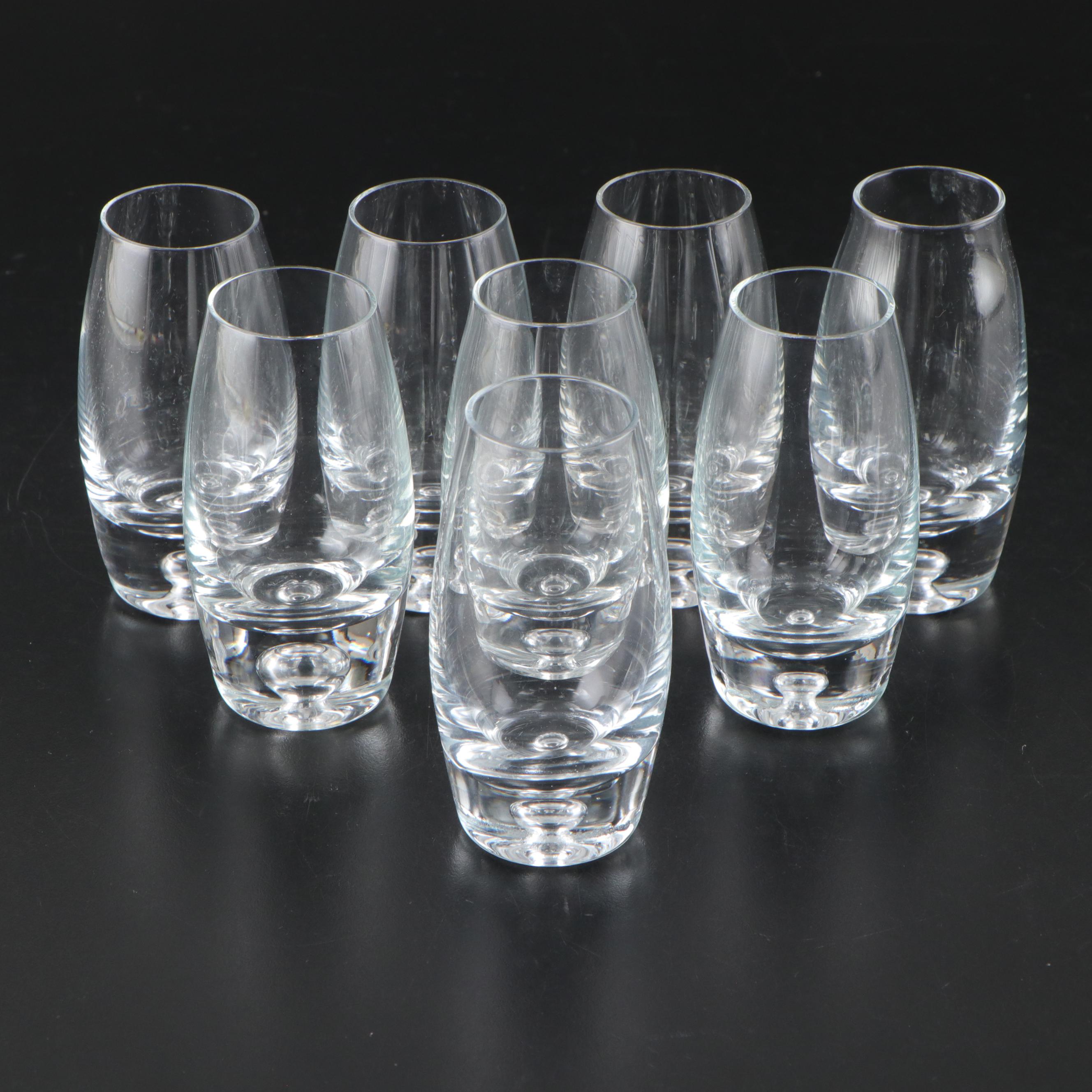 Glass Old Fashioned, Highball Glasses and Cordials with Glass Bubble Base