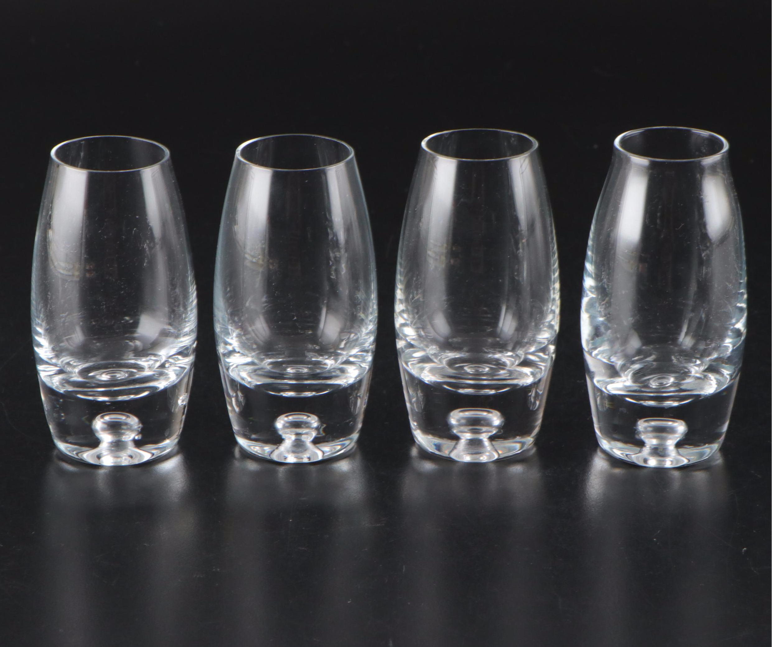 Glass Old Fashioned, Highball Glasses and Cordials with Glass Bubble Base