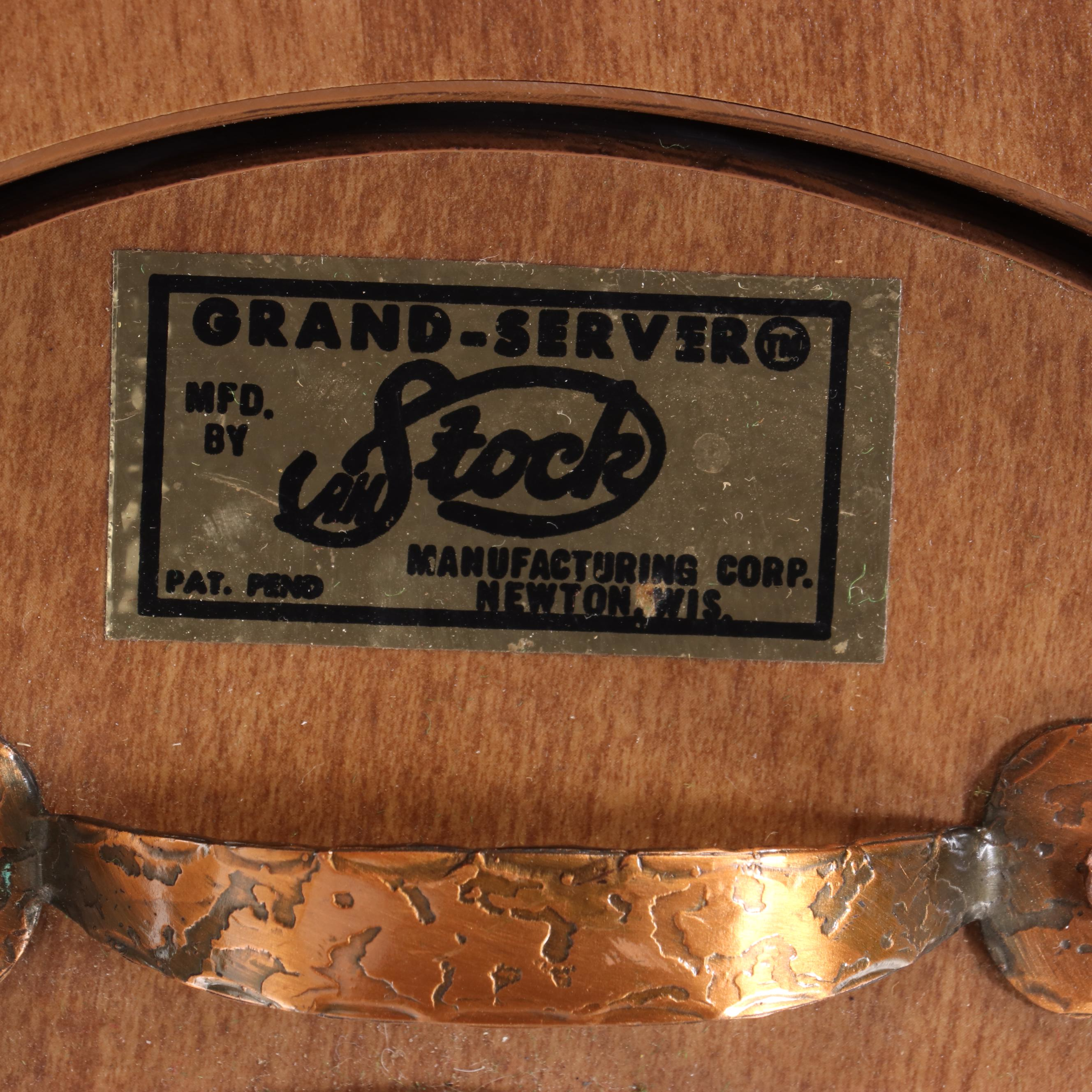 A.H. Stock Grand-Server Swivel-Top Boomerang Coffee Table Bar Cart, Mid-20th C.