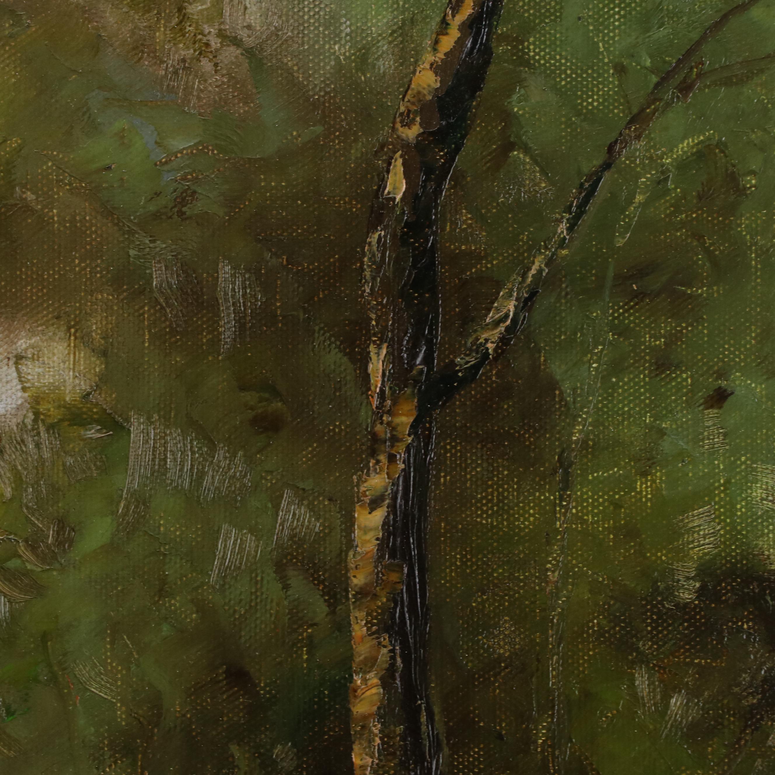 L. Stephano Large-Scale Oil Painting of Riverscape
