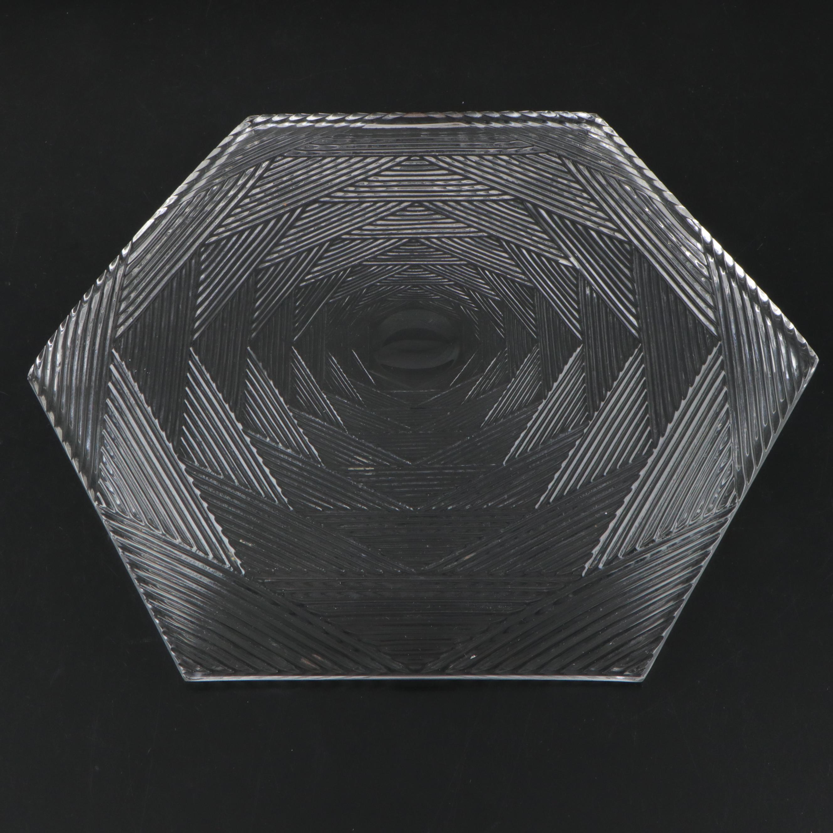 Heisey "Orchid" and Other Glass Serving Platters, Mid to Late 20th Century