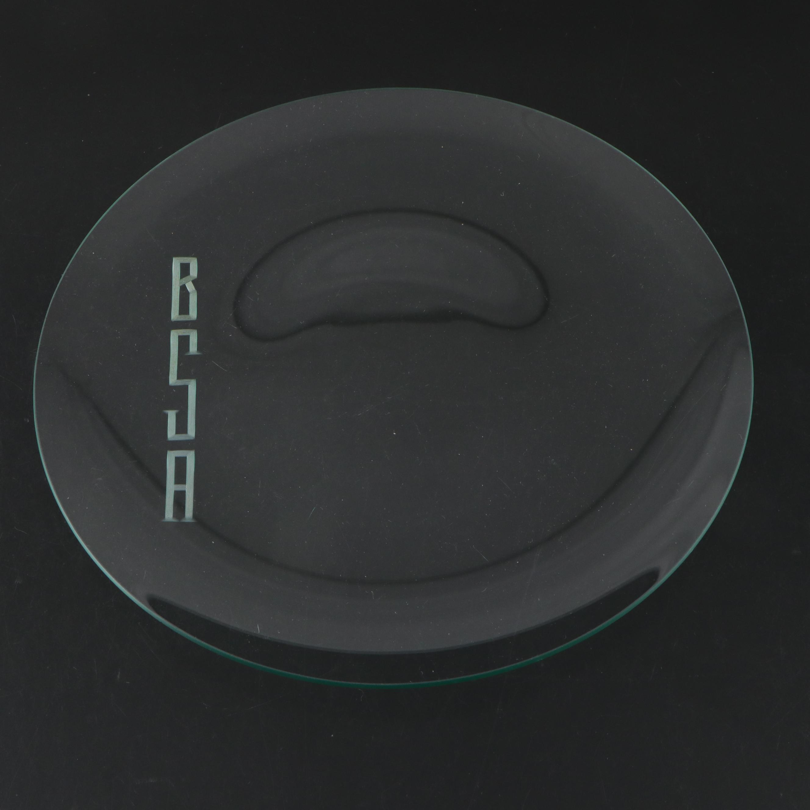 Heisey "Orchid" and Other Glass Serving Platters, Mid to Late 20th Century