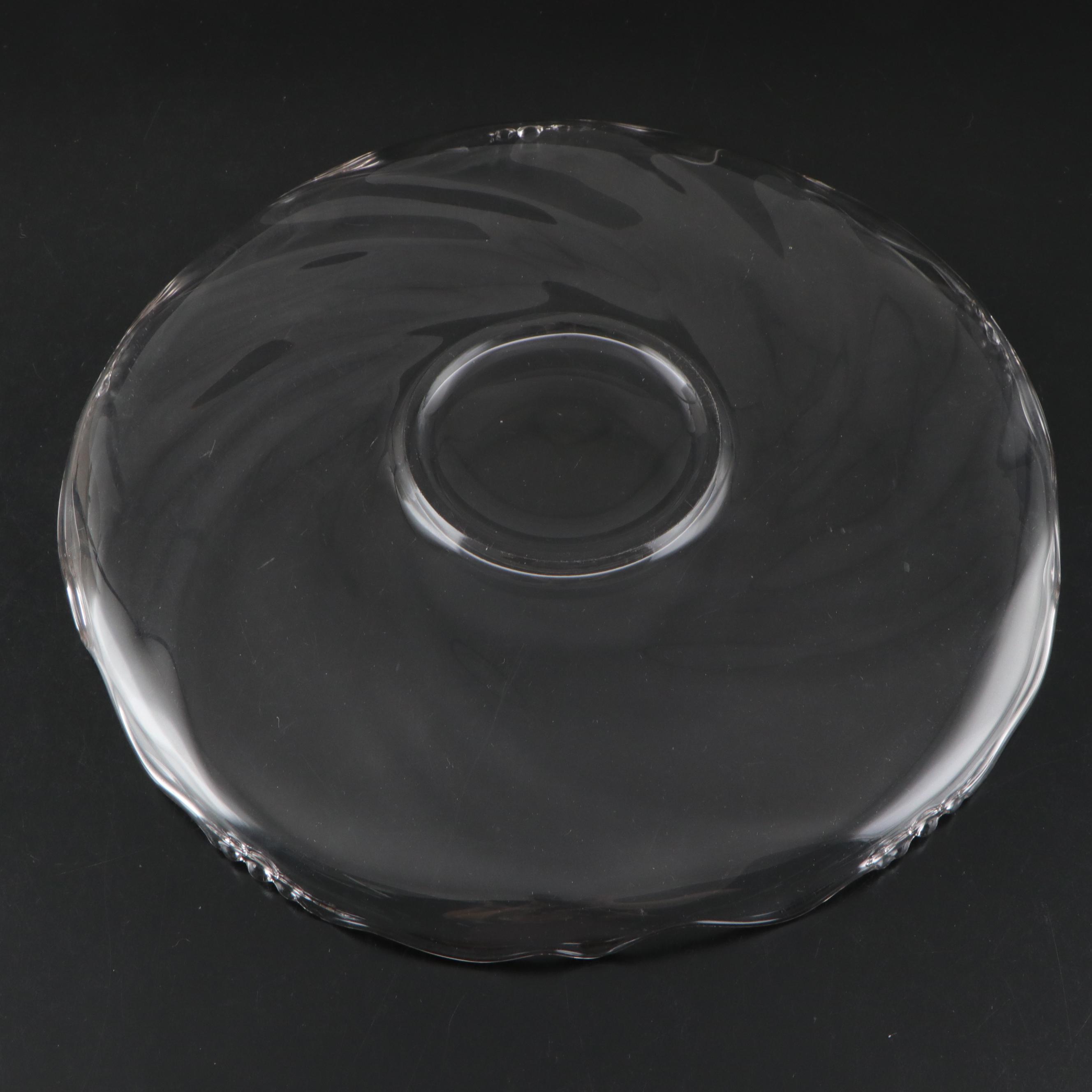Heisey "Orchid" and Other Glass Serving Platters, Mid to Late 20th Century