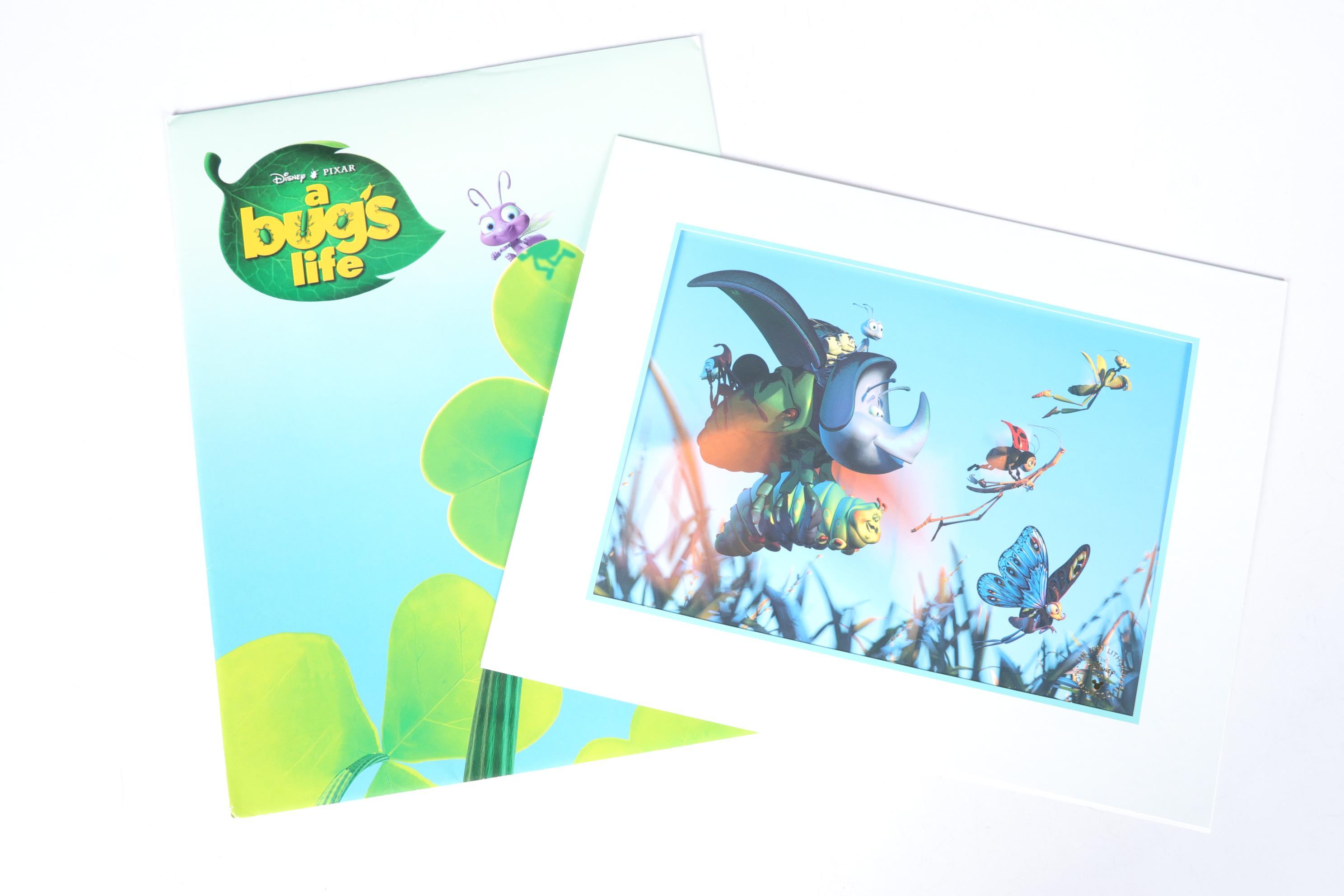 Disney/Pixar Commemorative Lithographs with "A Bug's Life" and "Monsters, Inc"