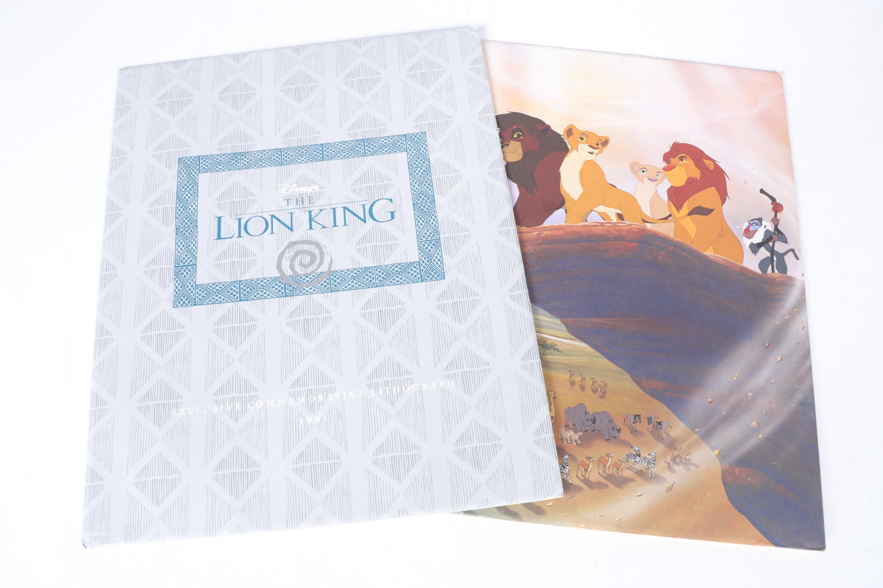 Commemorative Lithographs of "The Lion King", "Tarzan", and Other Disney Films