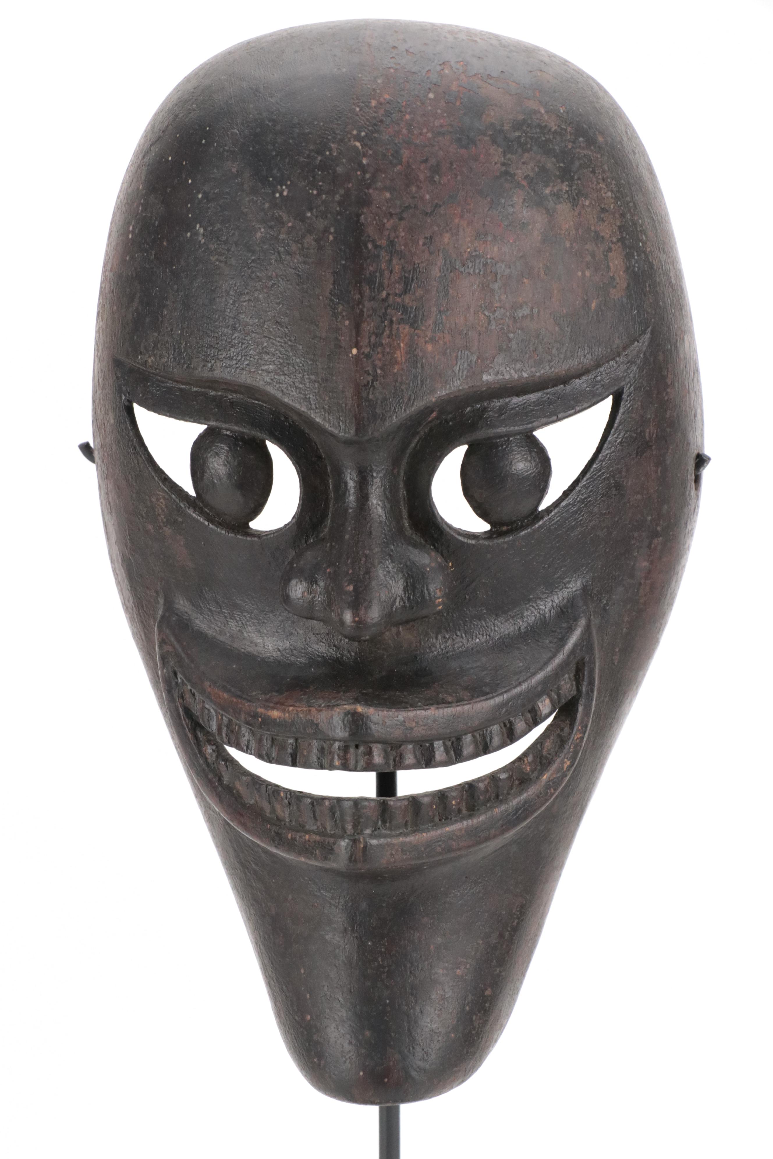 Sumatran Batak Carved Wood Funerary Mask