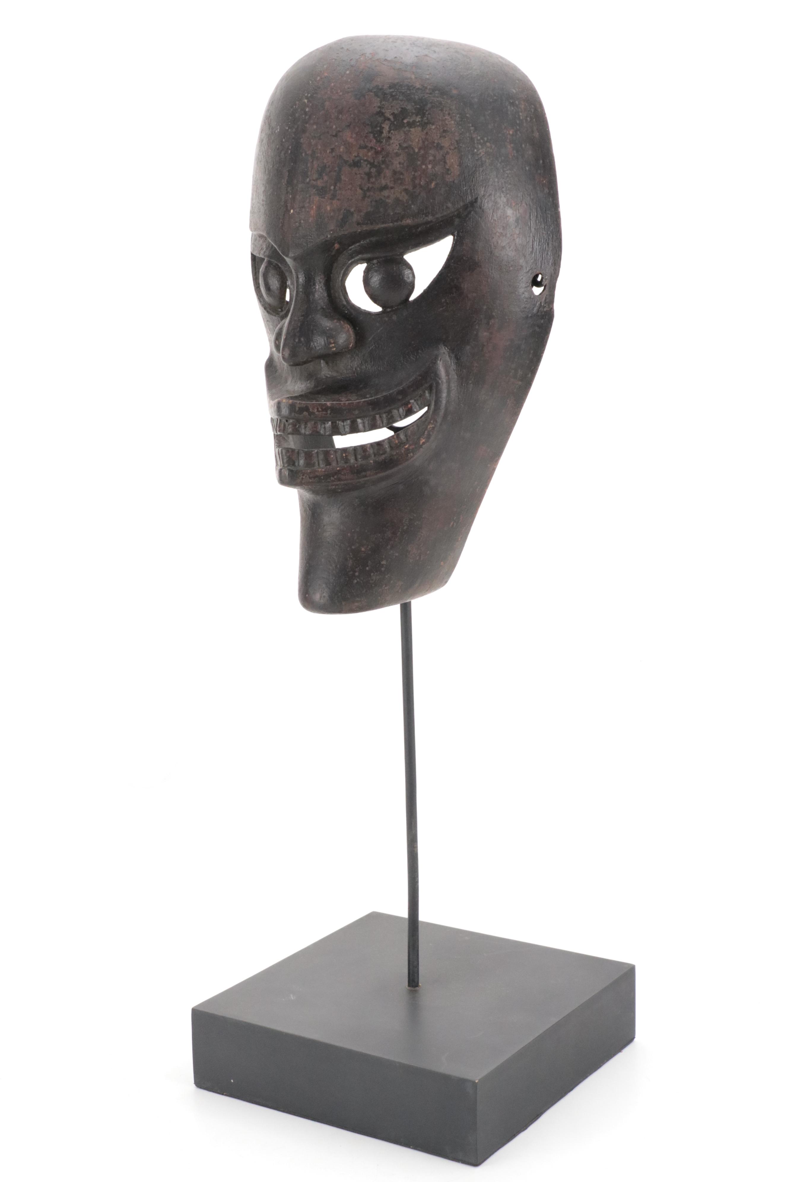 Sumatran Batak Carved Wood Funerary Mask