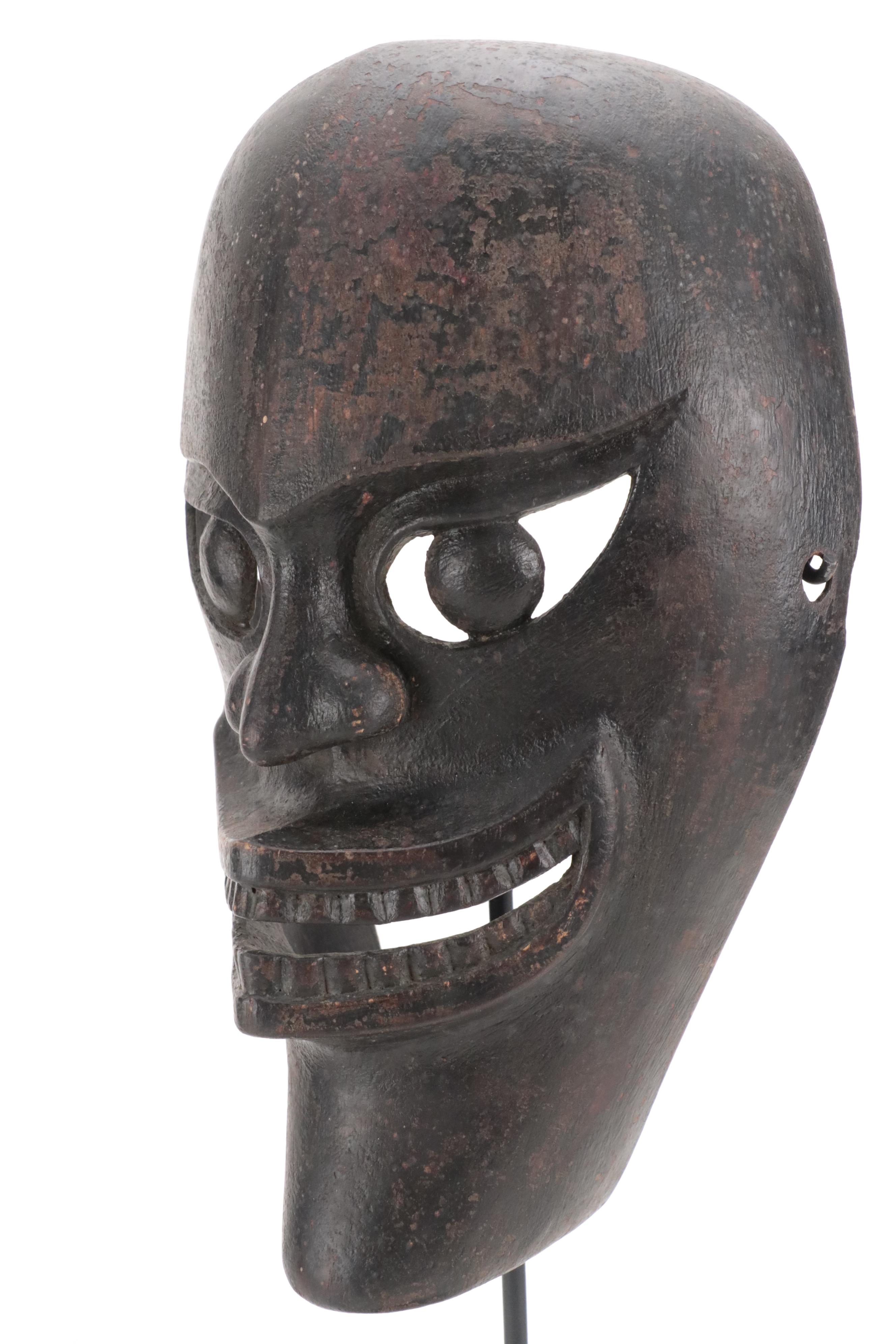 Sumatran Batak Carved Wood Funerary Mask