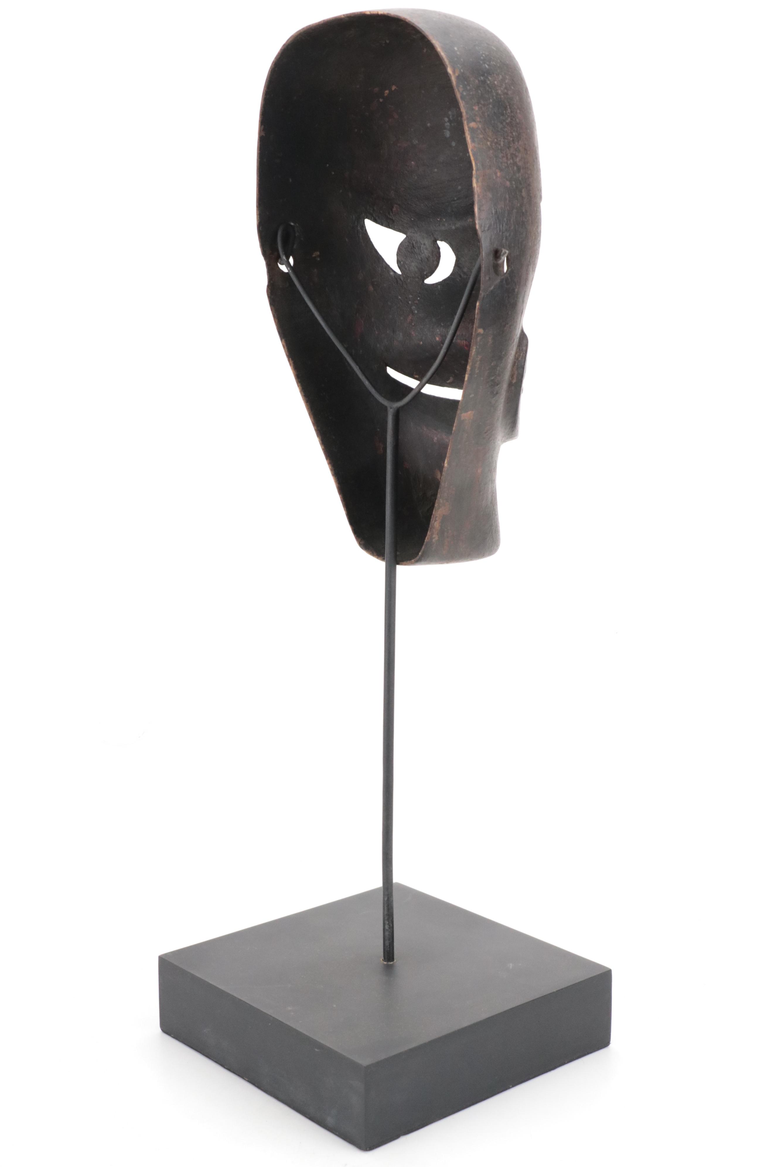 Sumatran Batak Carved Wood Funerary Mask