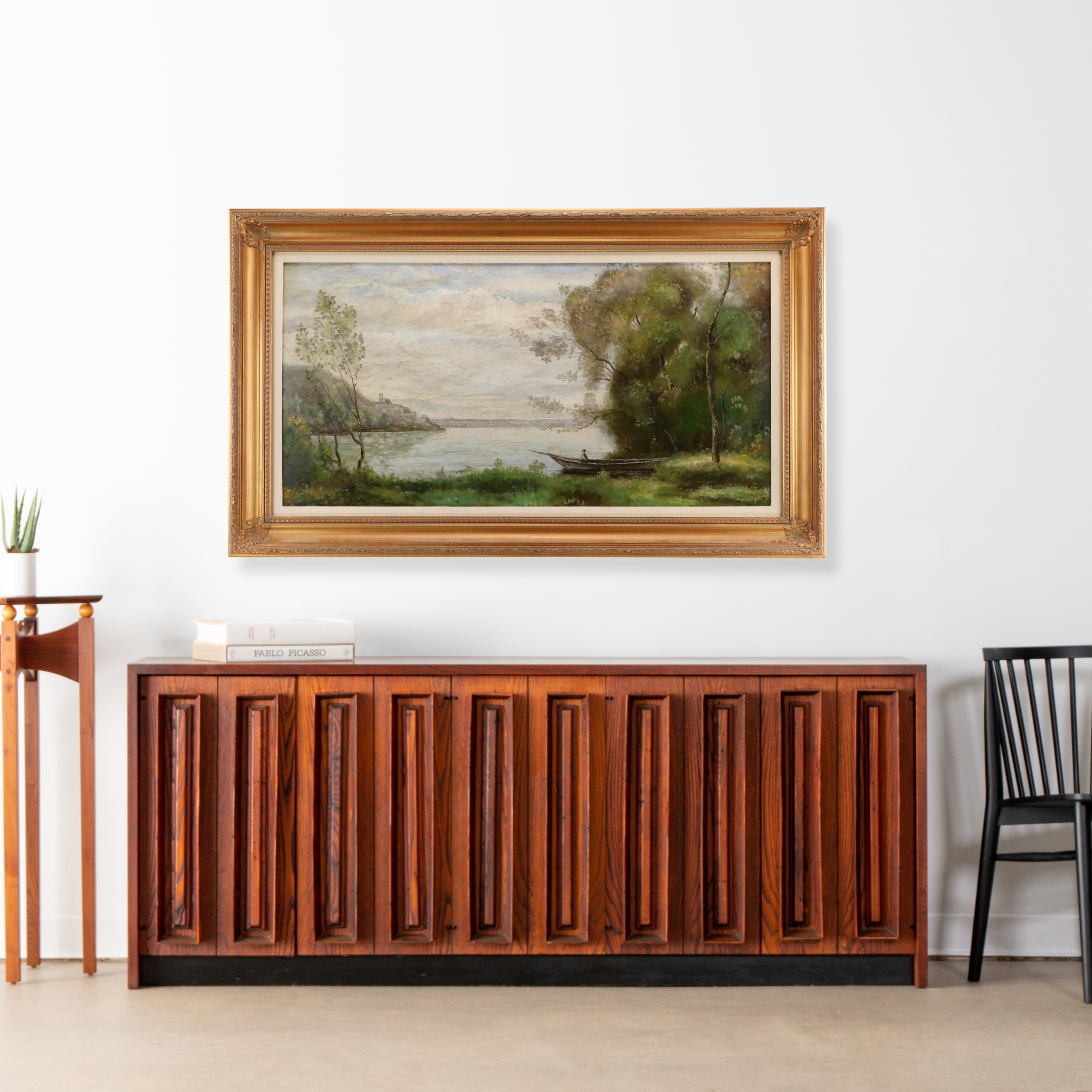 L. Stephano Large-Scale Oil Painting of Riverscape