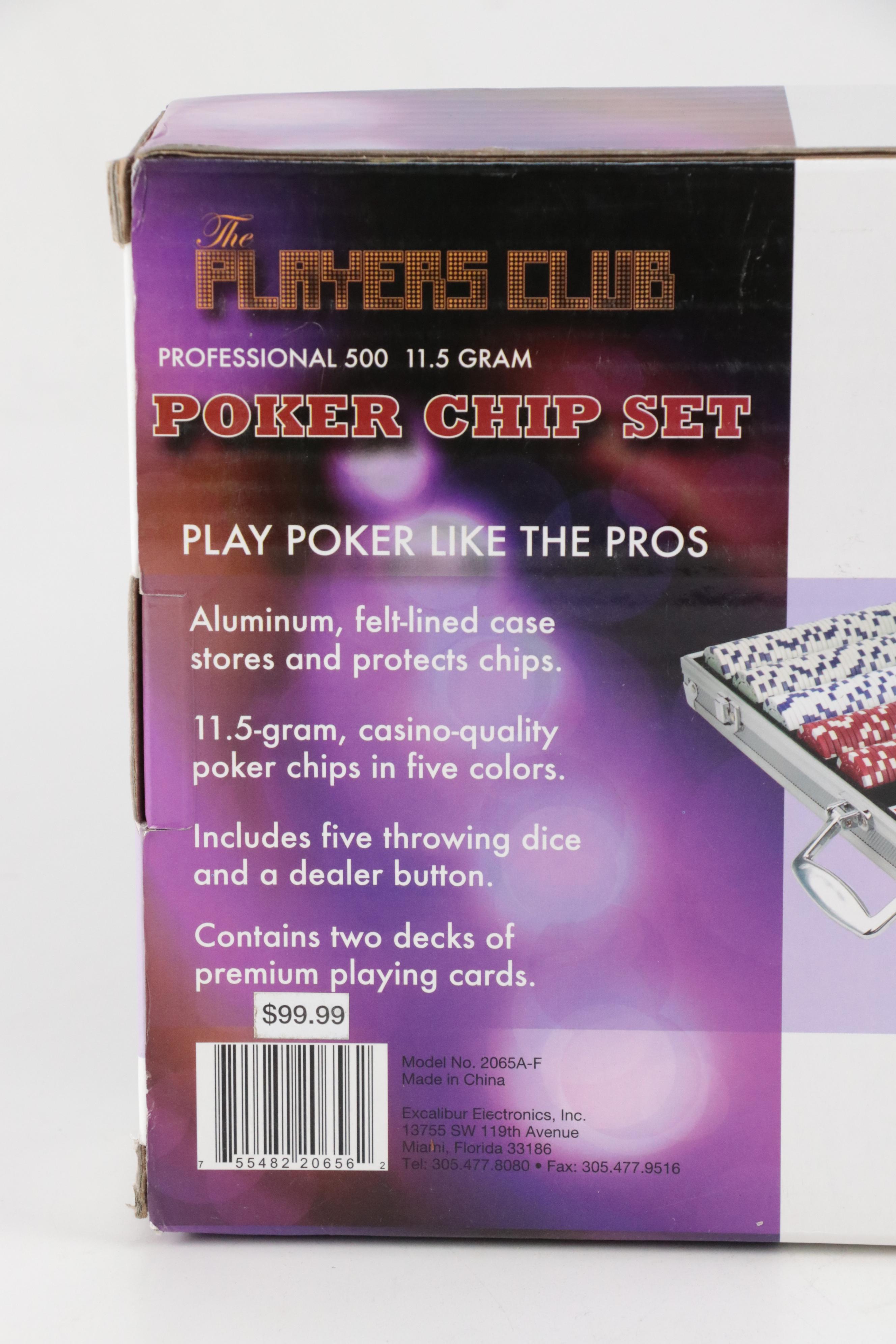 Excalibur "The Players Club" Professional 500 11.5 Gram Poker Chip Set
