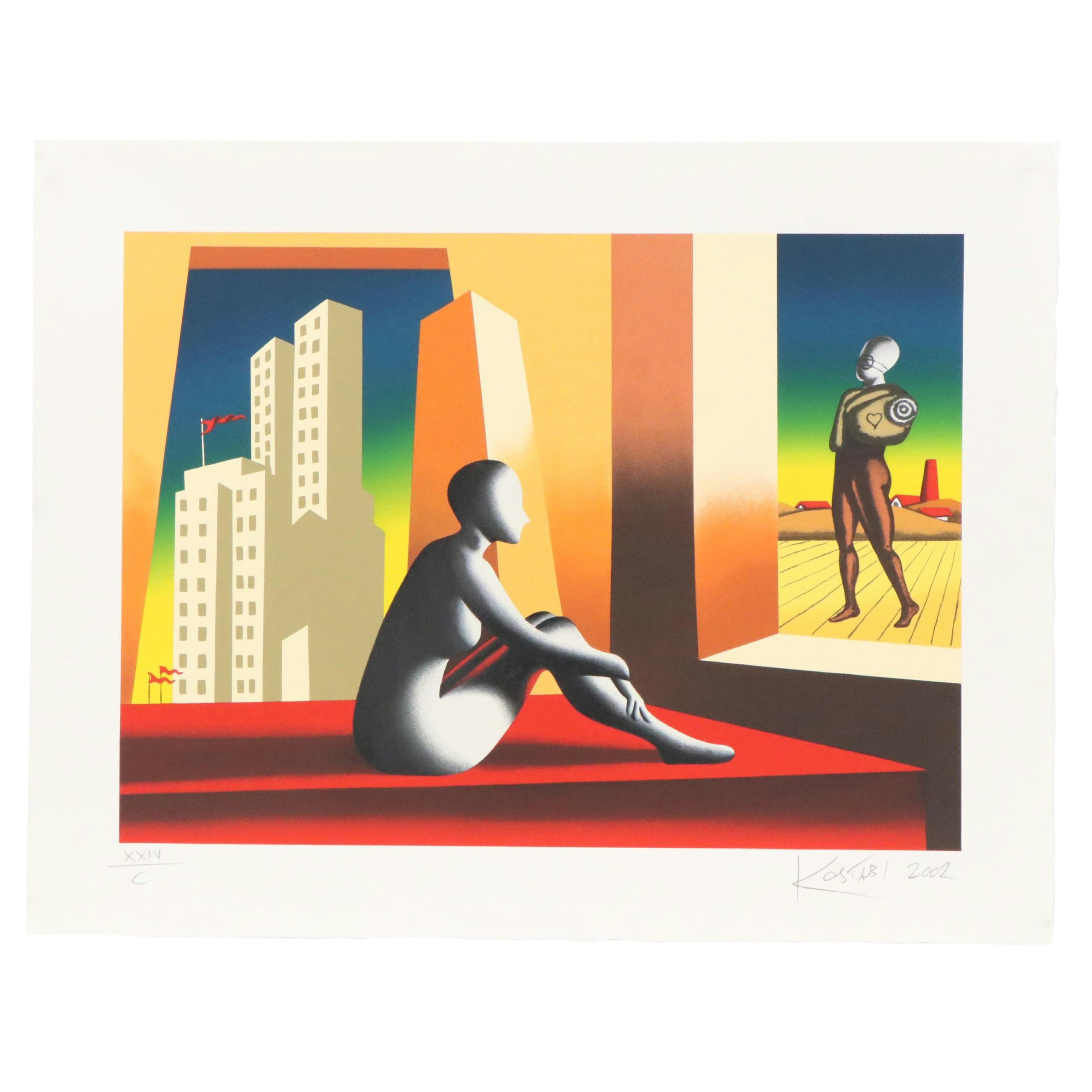 Mark Kostabi Serigraph "Windows of Opportunity," 2002