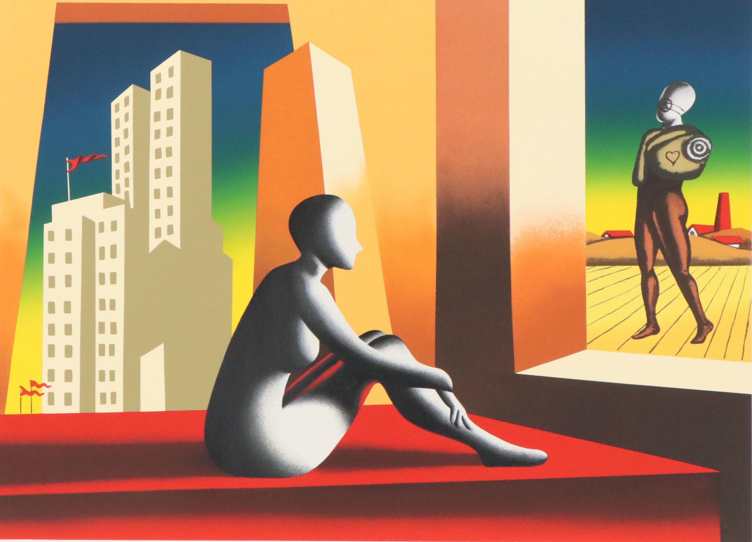 Mark Kostabi Serigraph "Windows of Opportunity," 2002
