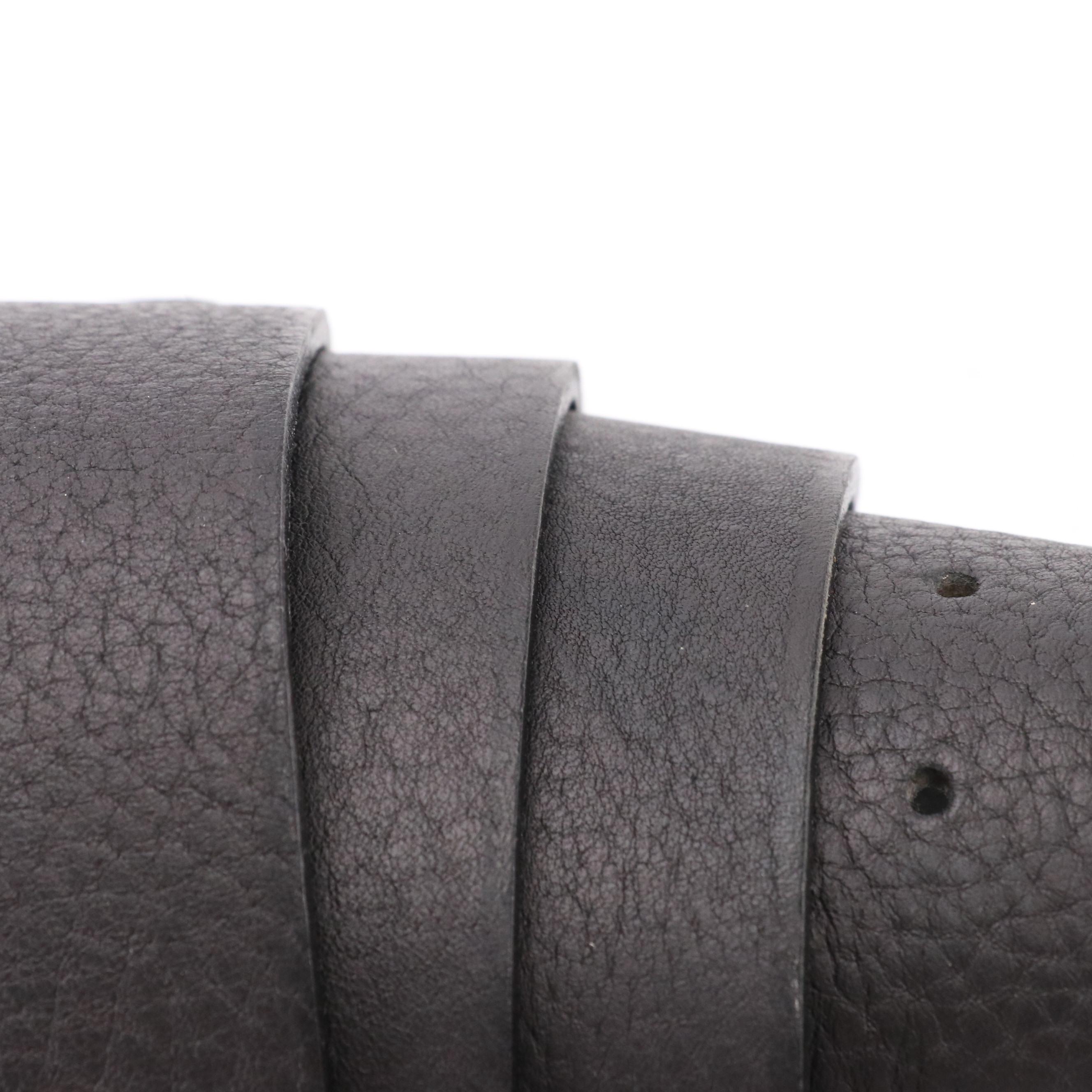 Artigianato Fiorentino Black Leather Belt with Woven Buckle