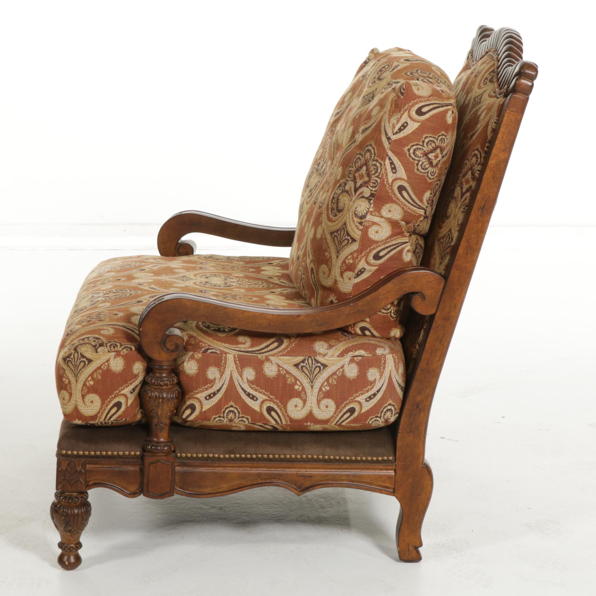 Century Furniture Louis XV Style Berger Chair and Ottoman