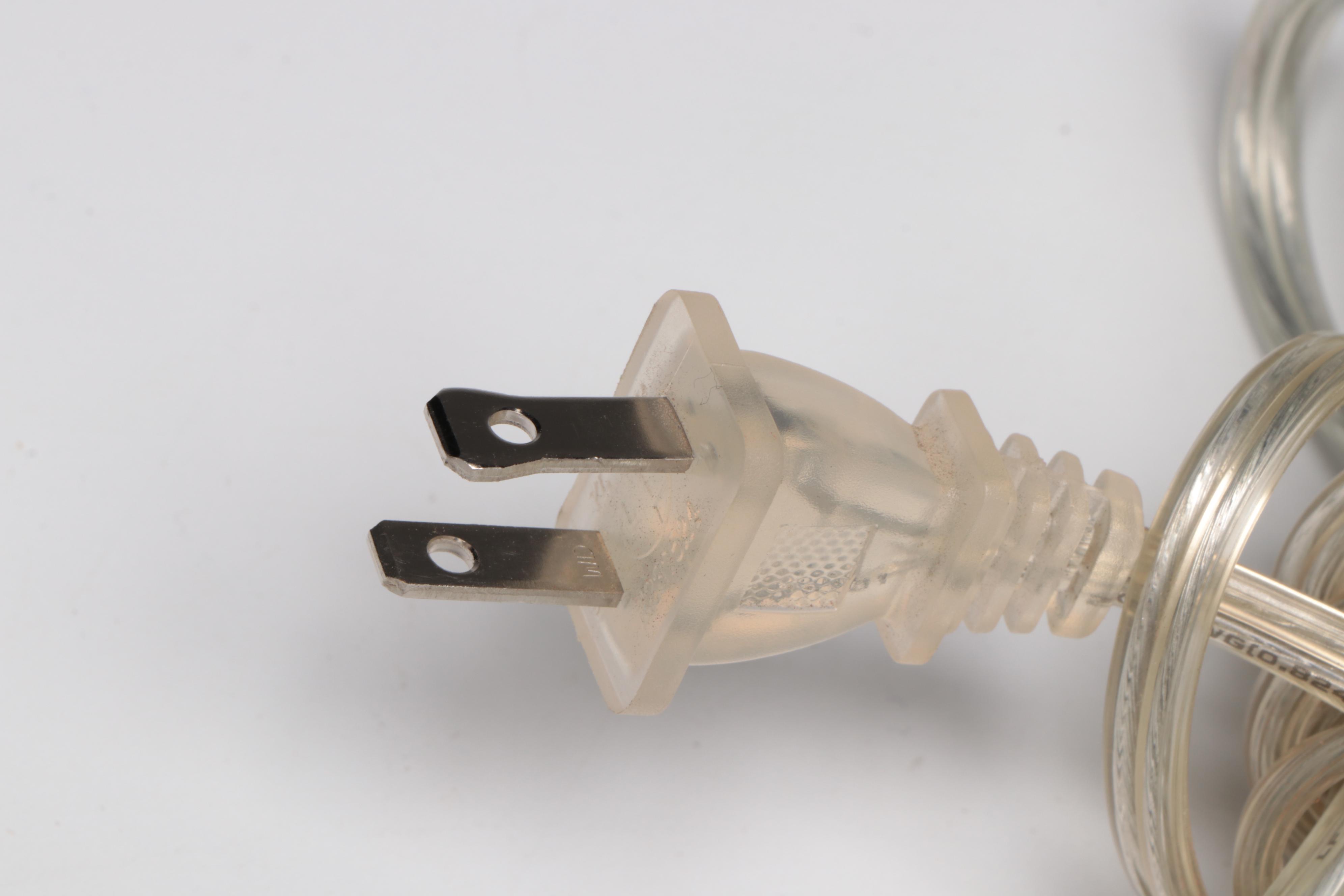 West Elm Style Square Glass Table Lamp with Black Fabric Shade, Glass Finial