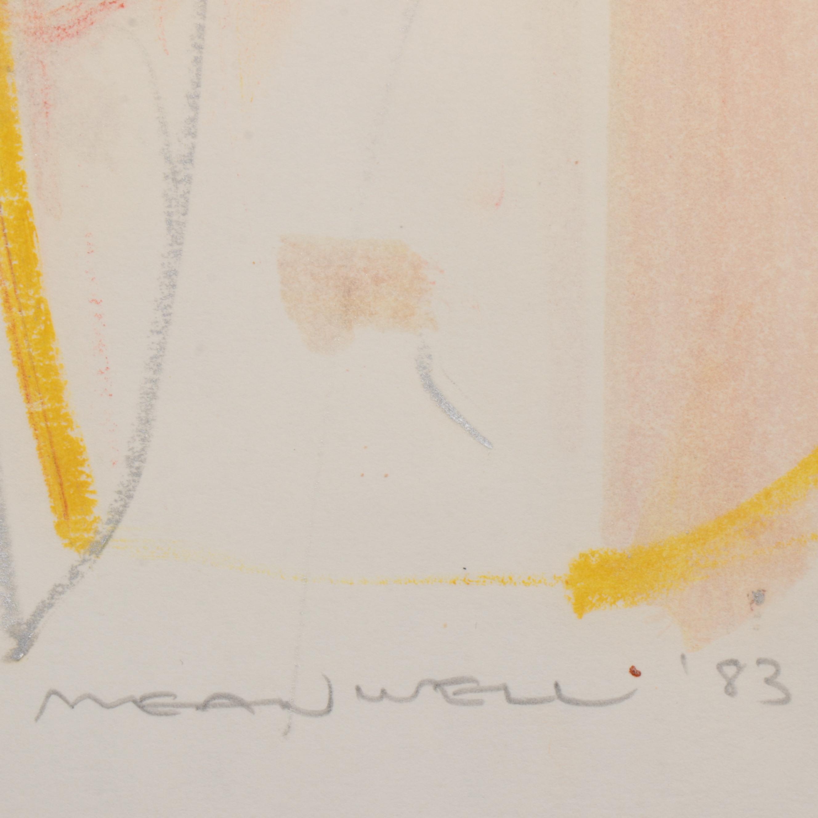 Jack Meanwell Expressionist Oil Pastel Figure Drawing, 1983