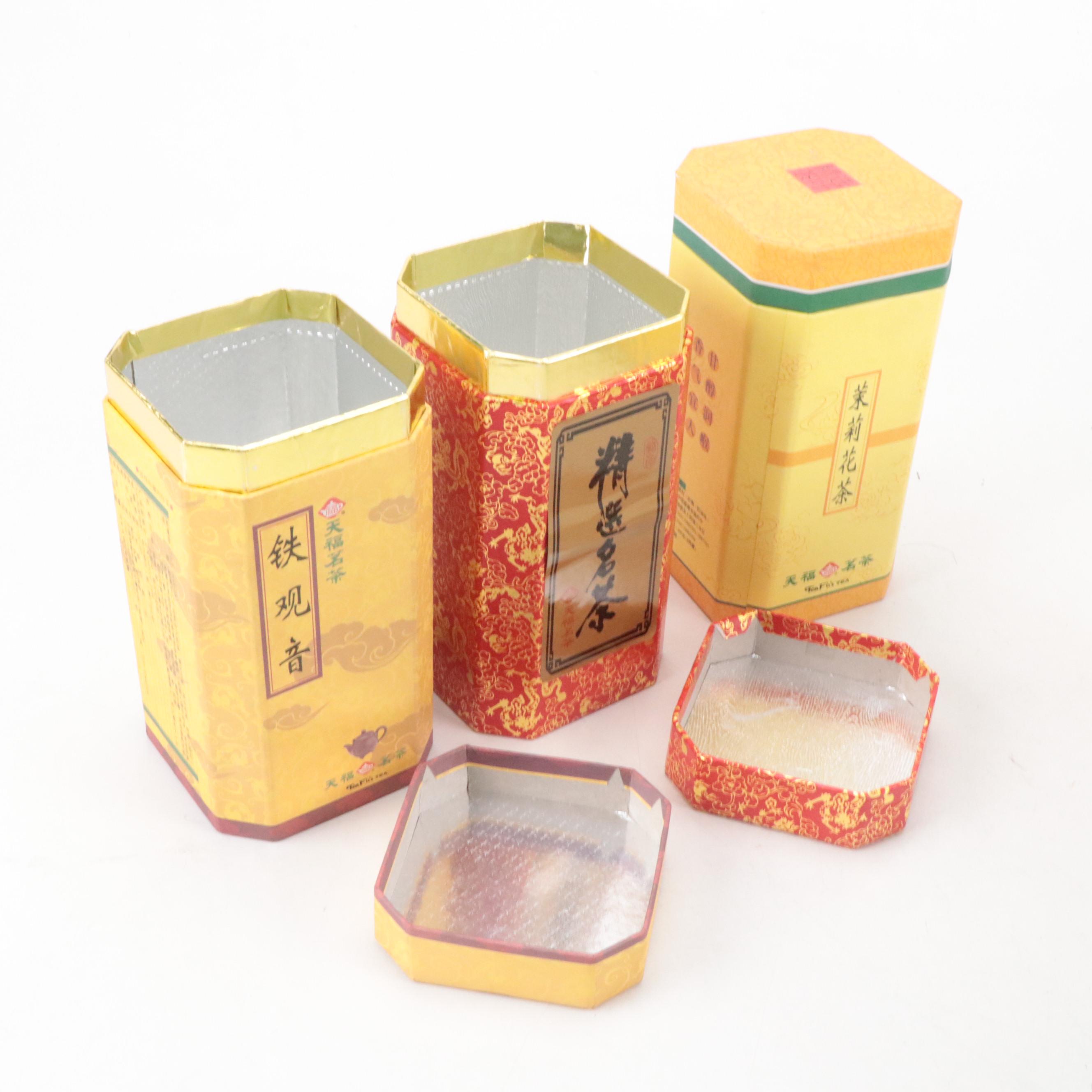 Chinese Cardboard Tea Boxes with Other Fabric Boxes