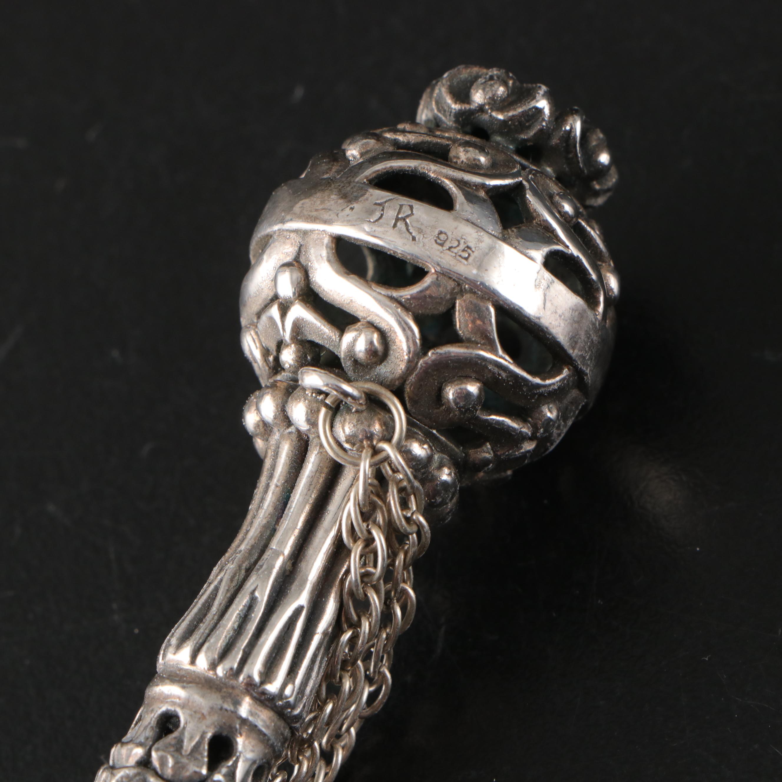 Openwork Sterling Silver Yad with Other Torah Pointer