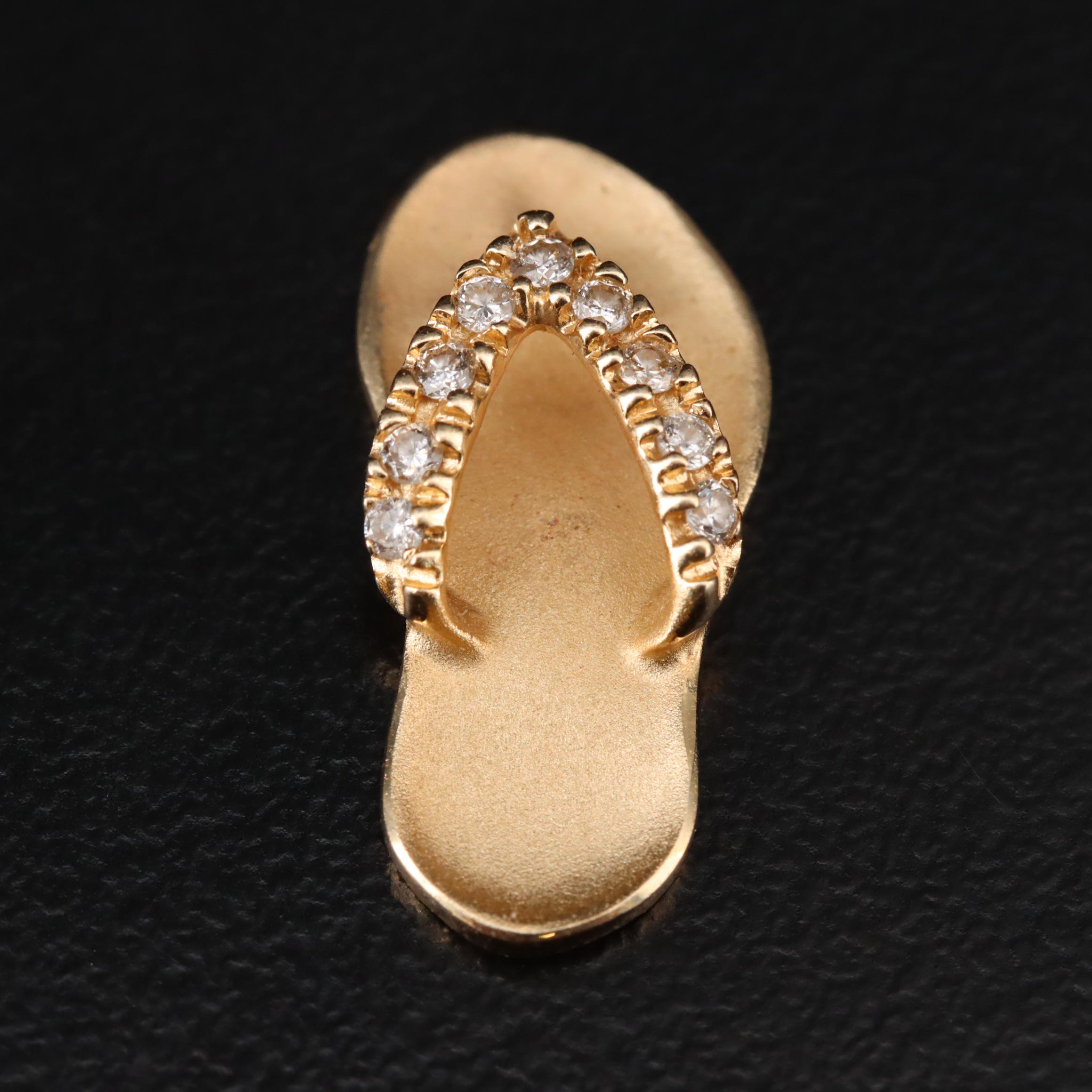 Na Hoku "Hawaiian Slipper" 14K 0.20 CTW Diamond Pendant and Earrings