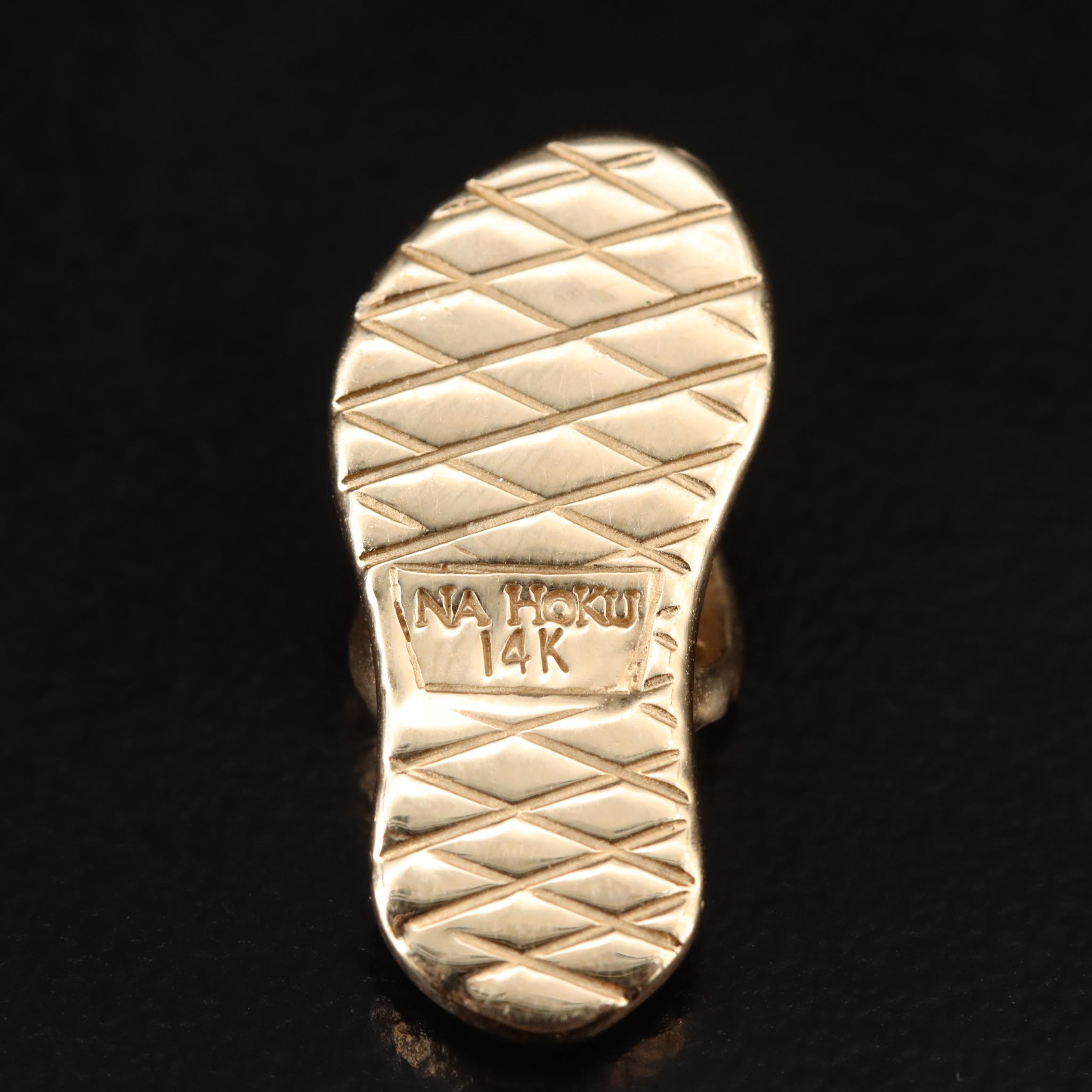 Na Hoku "Hawaiian Slipper" 14K 0.20 CTW Diamond Pendant and Earrings