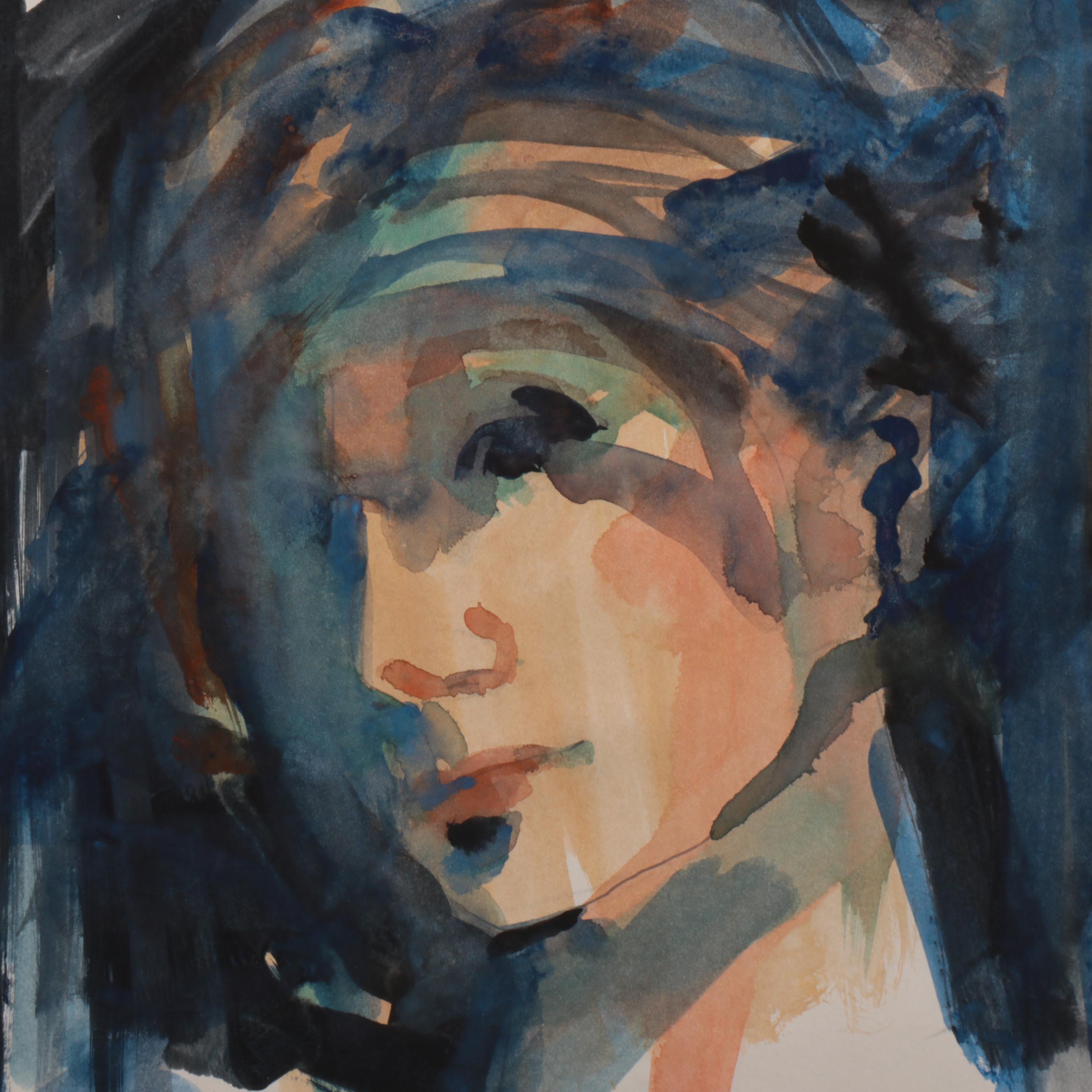 Jack Meanwell Watercolor Portrait Painting