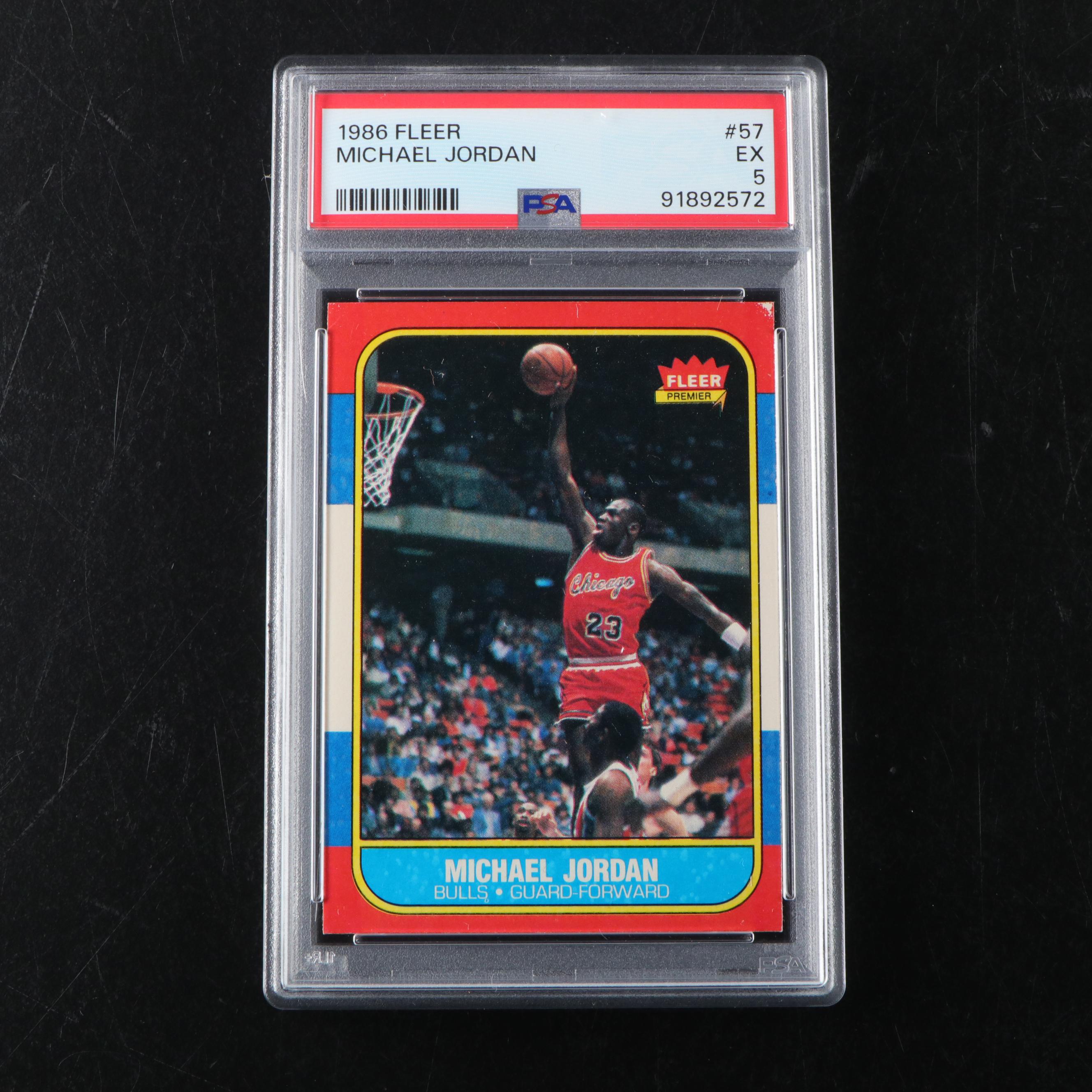 1986–87 Fleer Michael Jordan Chicago Bulls Rookie Basketball Card Graded PSA 5