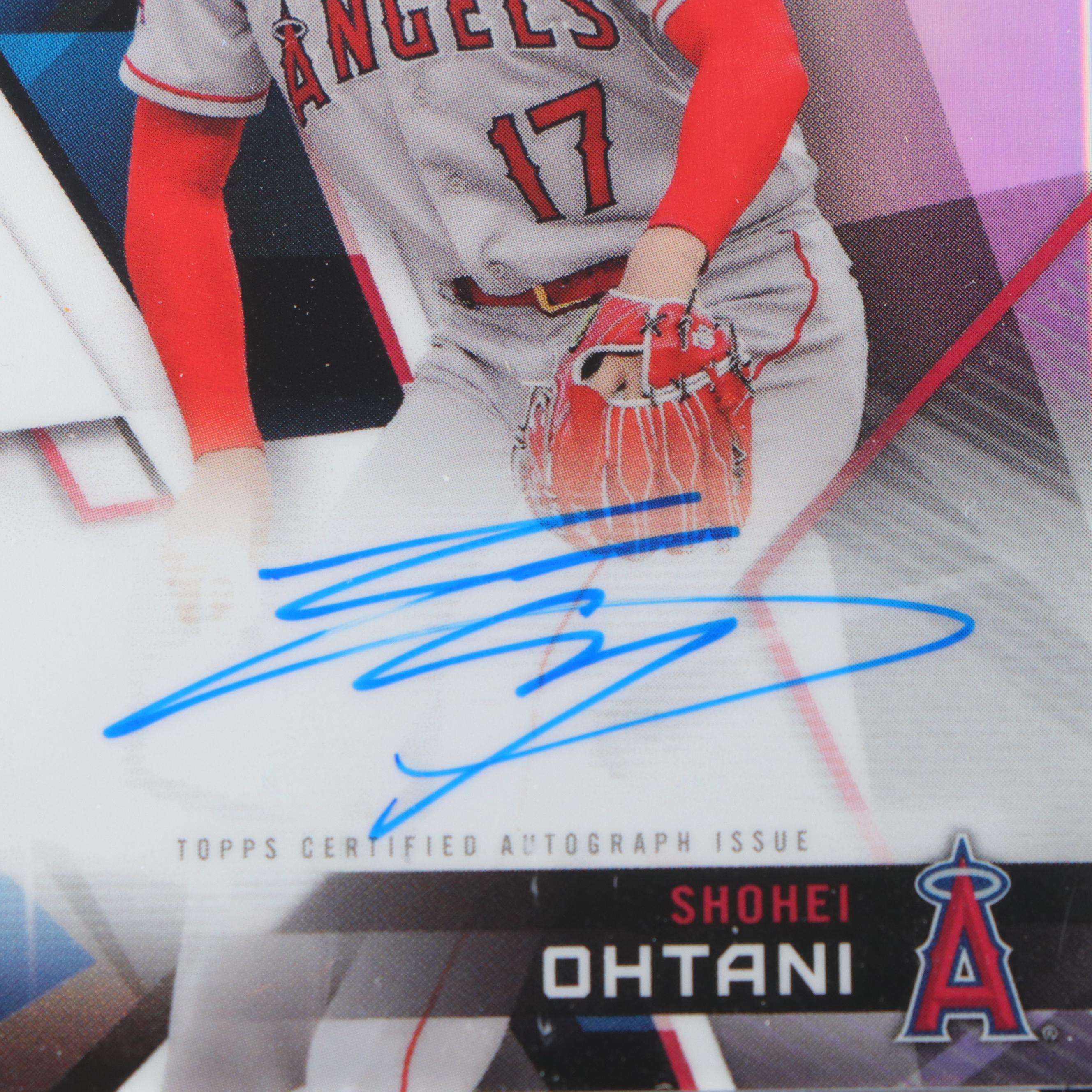 2018 Topps Finest Shoehi Ohtani Signed Rookie Card #ed 23/99 Graded PSA 9