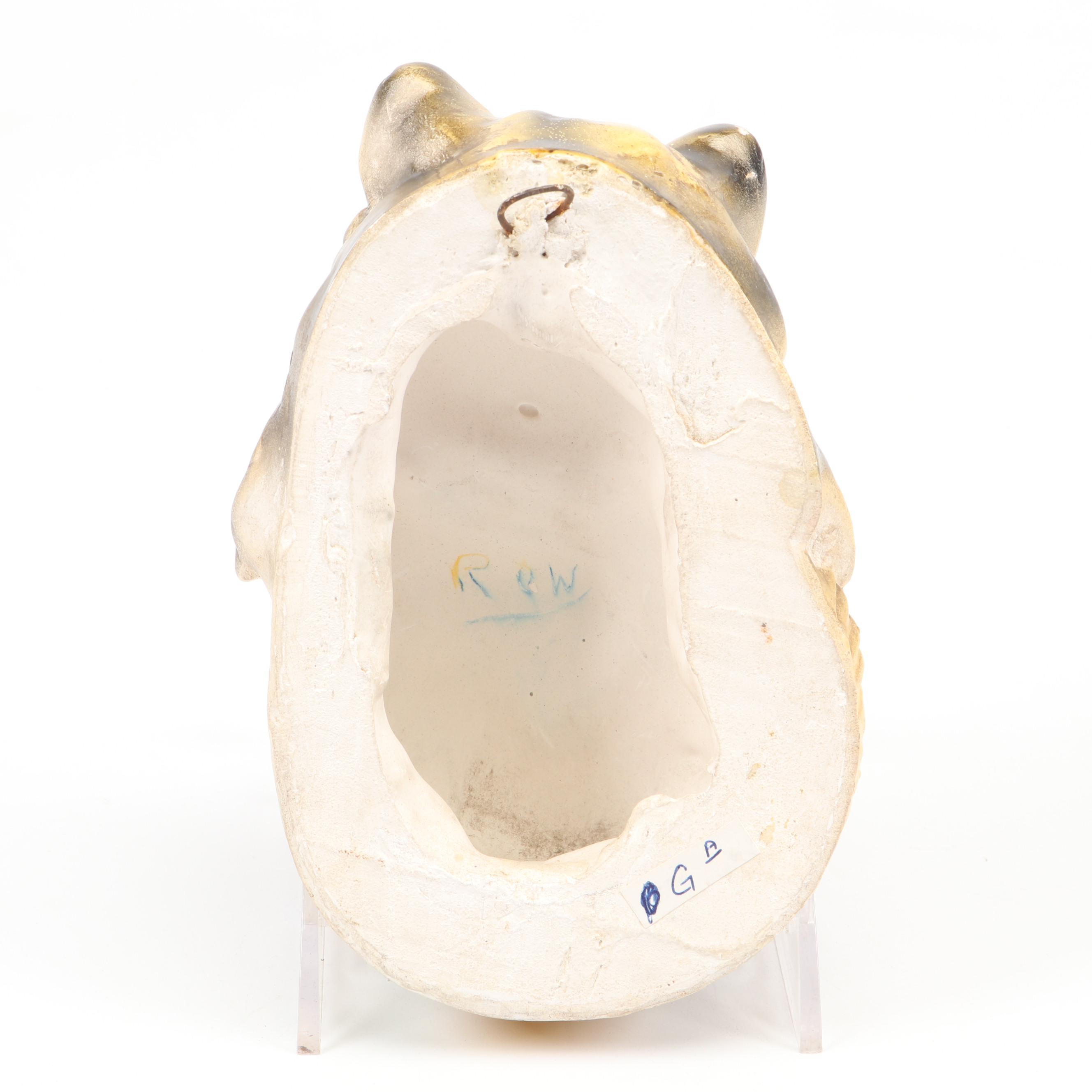 Chalkware "Bonzo" and Bunny Carnival Figurines with Wall Hangings, Mid-20th C.