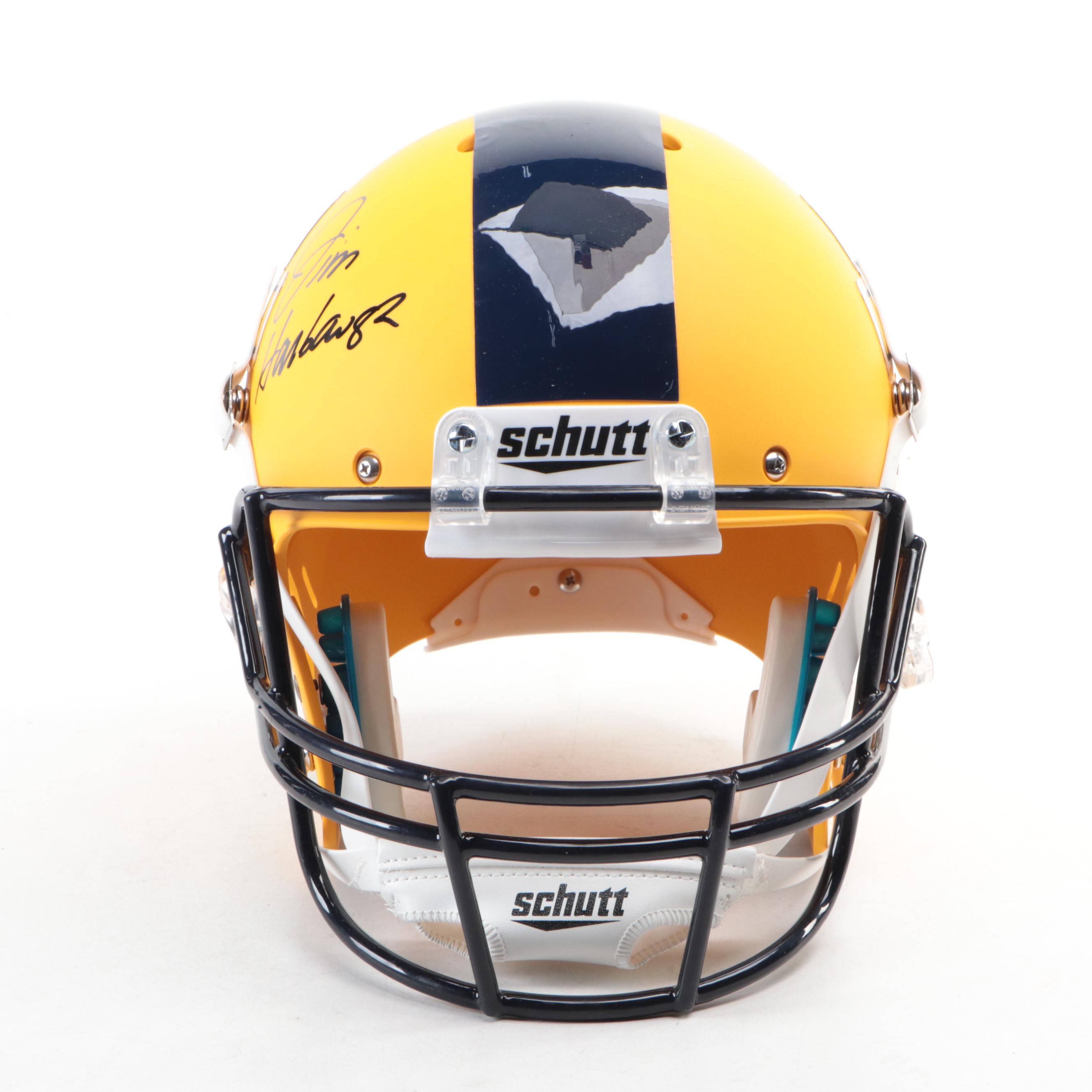 Jim Harbaugh Signed University of Michigan Full-Size Football Helmet and More