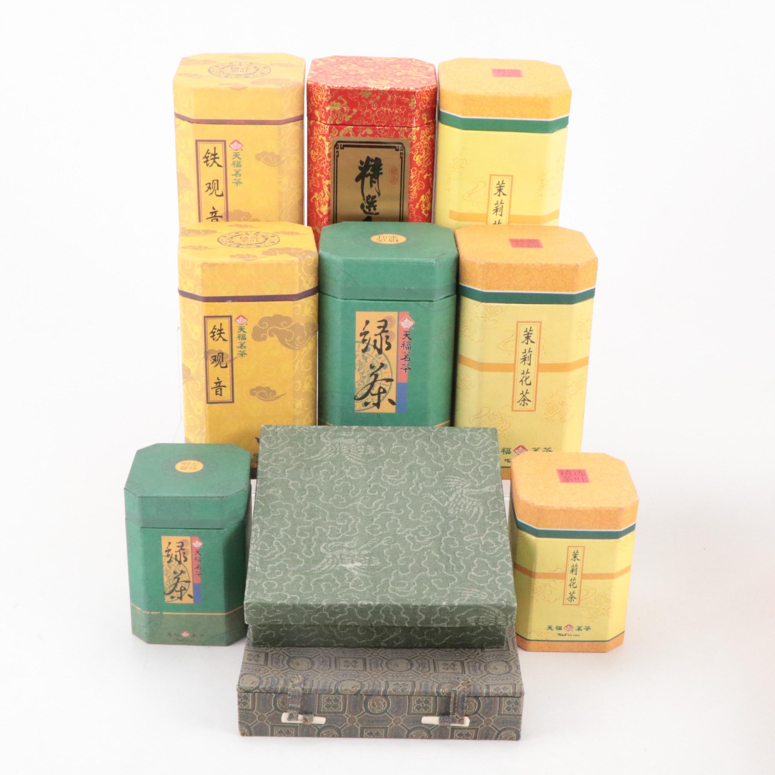 Chinese Cardboard Tea Boxes with Other Fabric Boxes