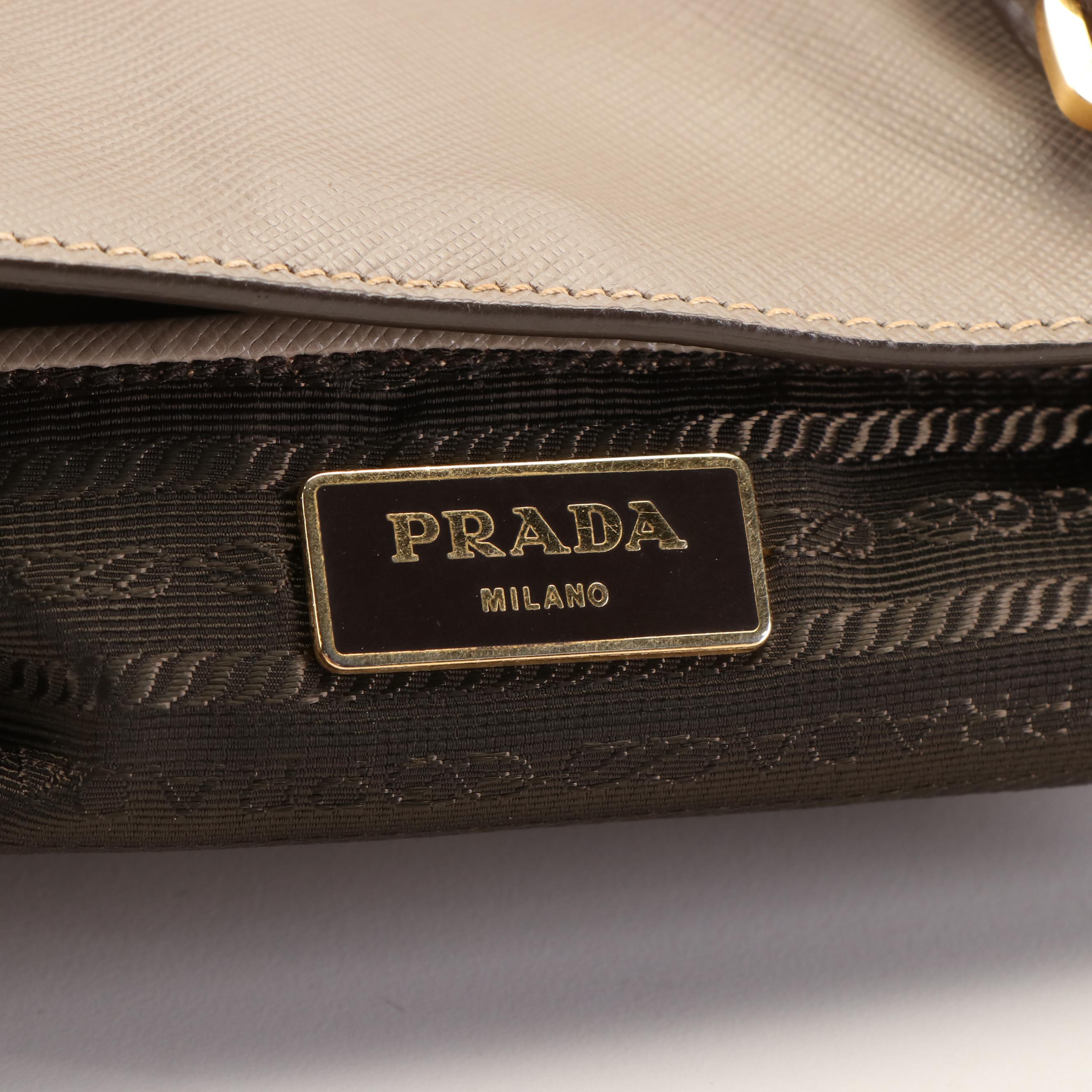 Prada Executive Galleria Tote Bag in Grey Saffiano Lux Leather