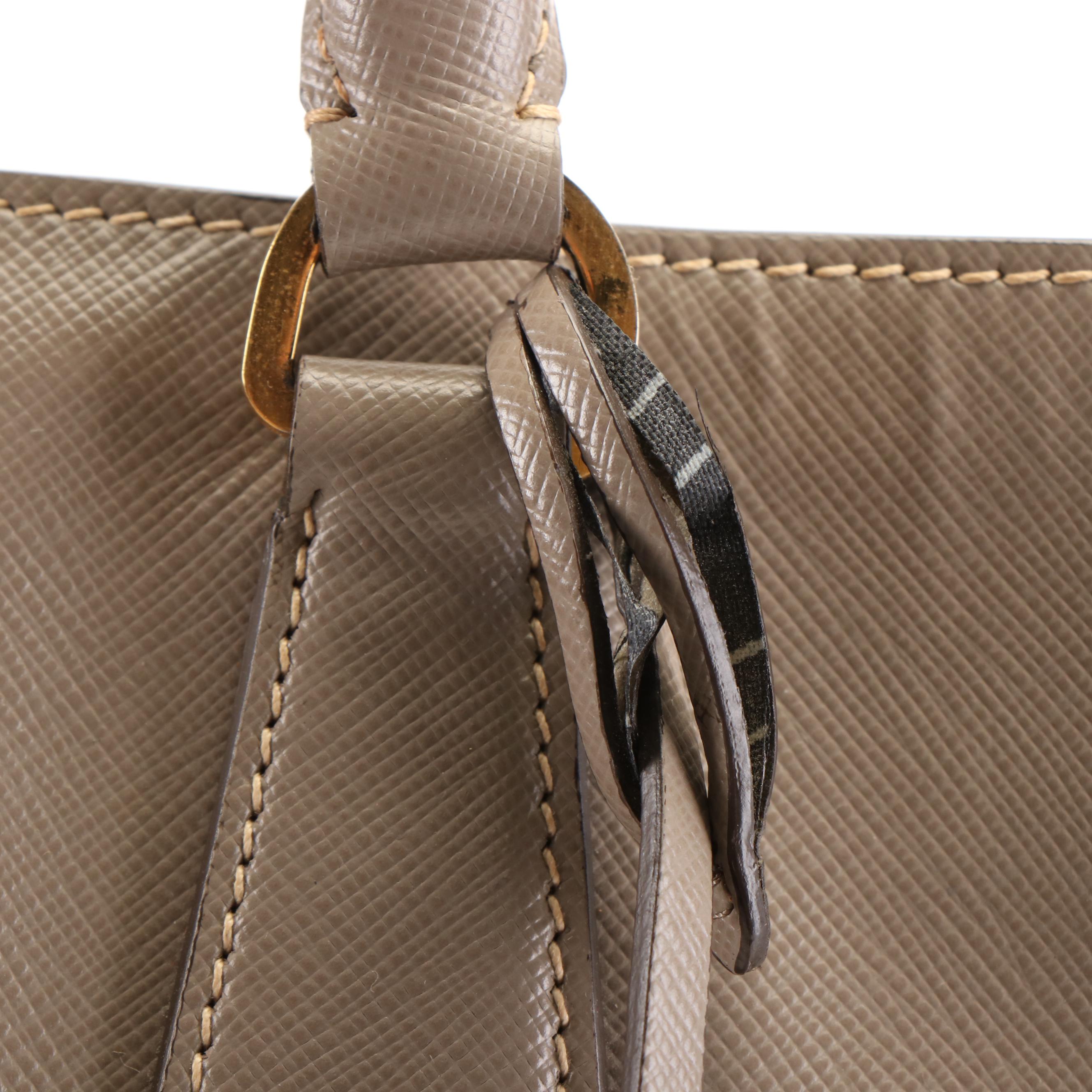 Prada Executive Galleria Tote Bag in Grey Saffiano Lux Leather