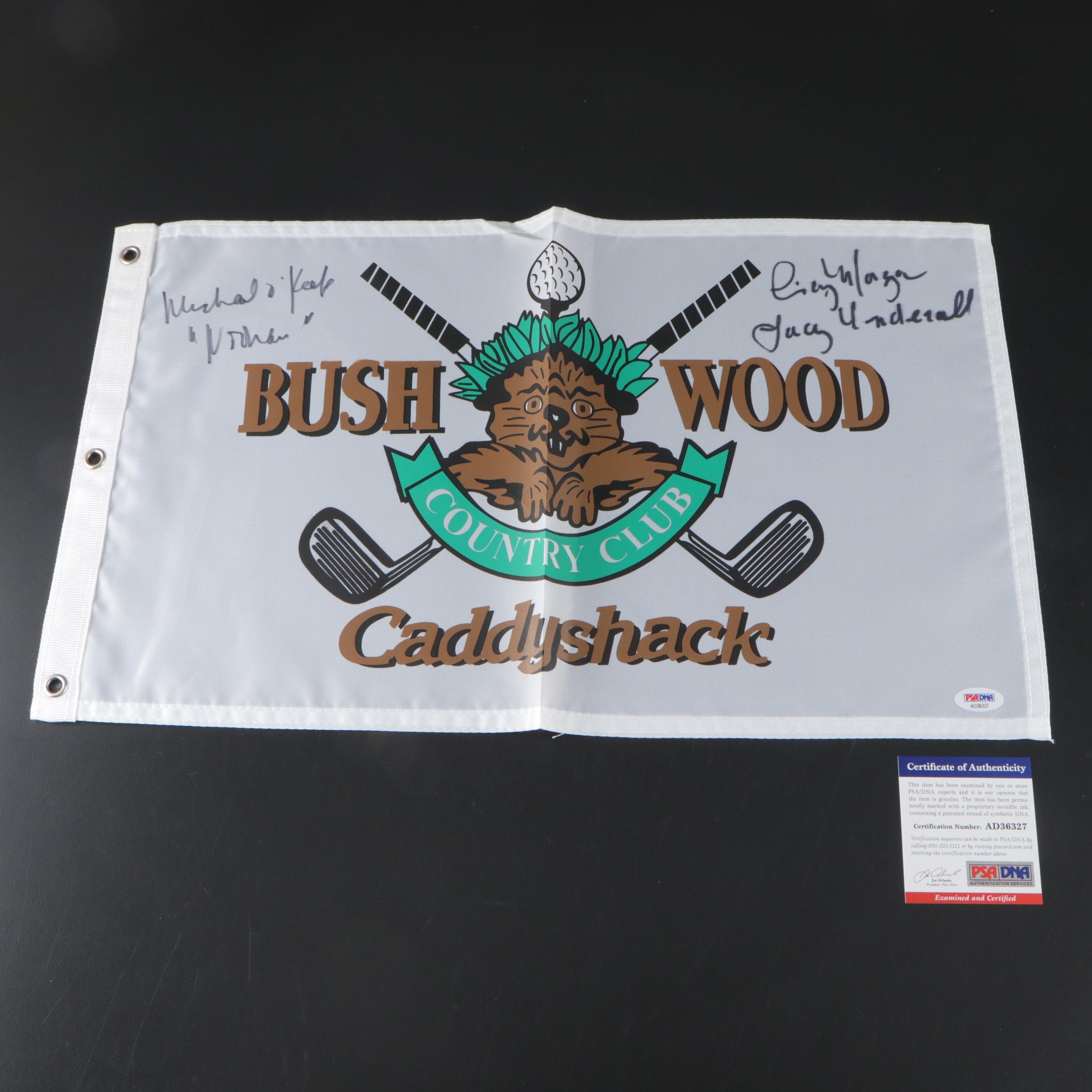 Michael O'Keefe and Cindy Morgan Signed "Caddyshack" Golf Flag