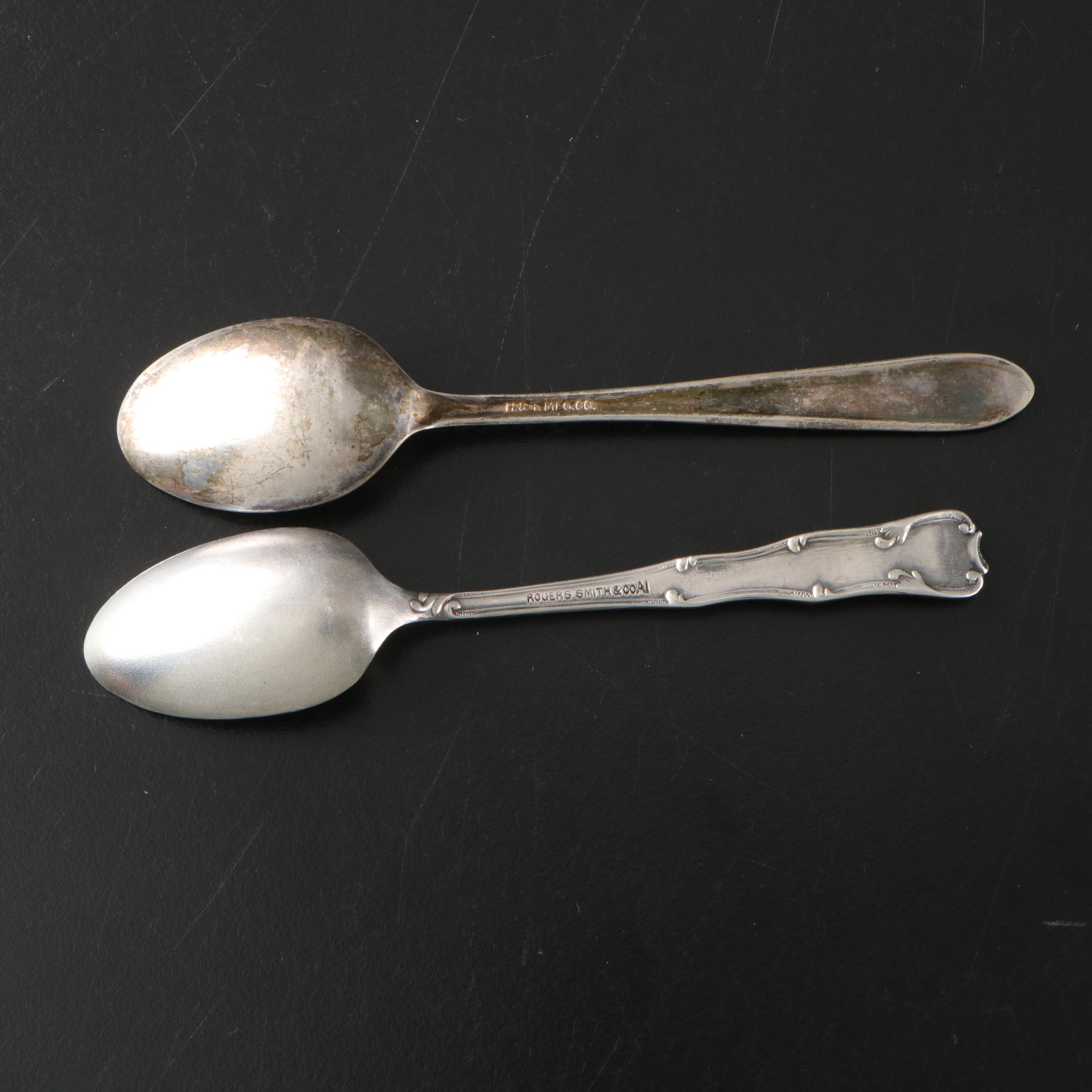 Norwegian 800 Silver Five O'Clock Spoon with Other Metal Spoons