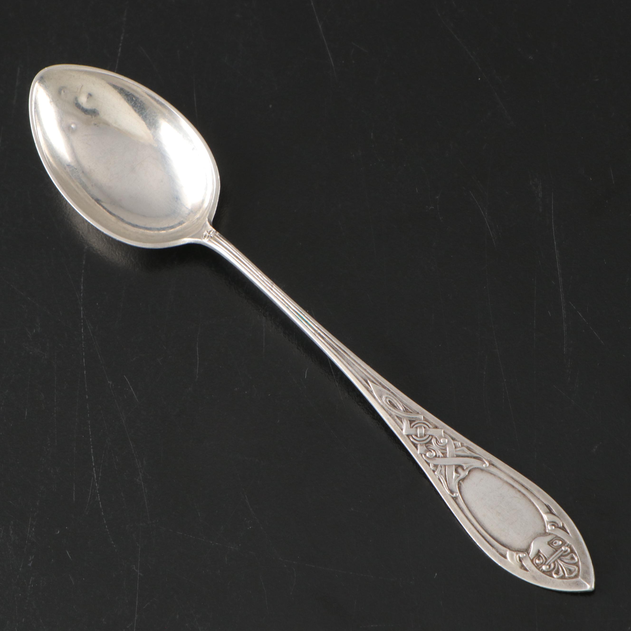 Norwegian 800 Silver Five O'Clock Spoon with Other Metal Spoons