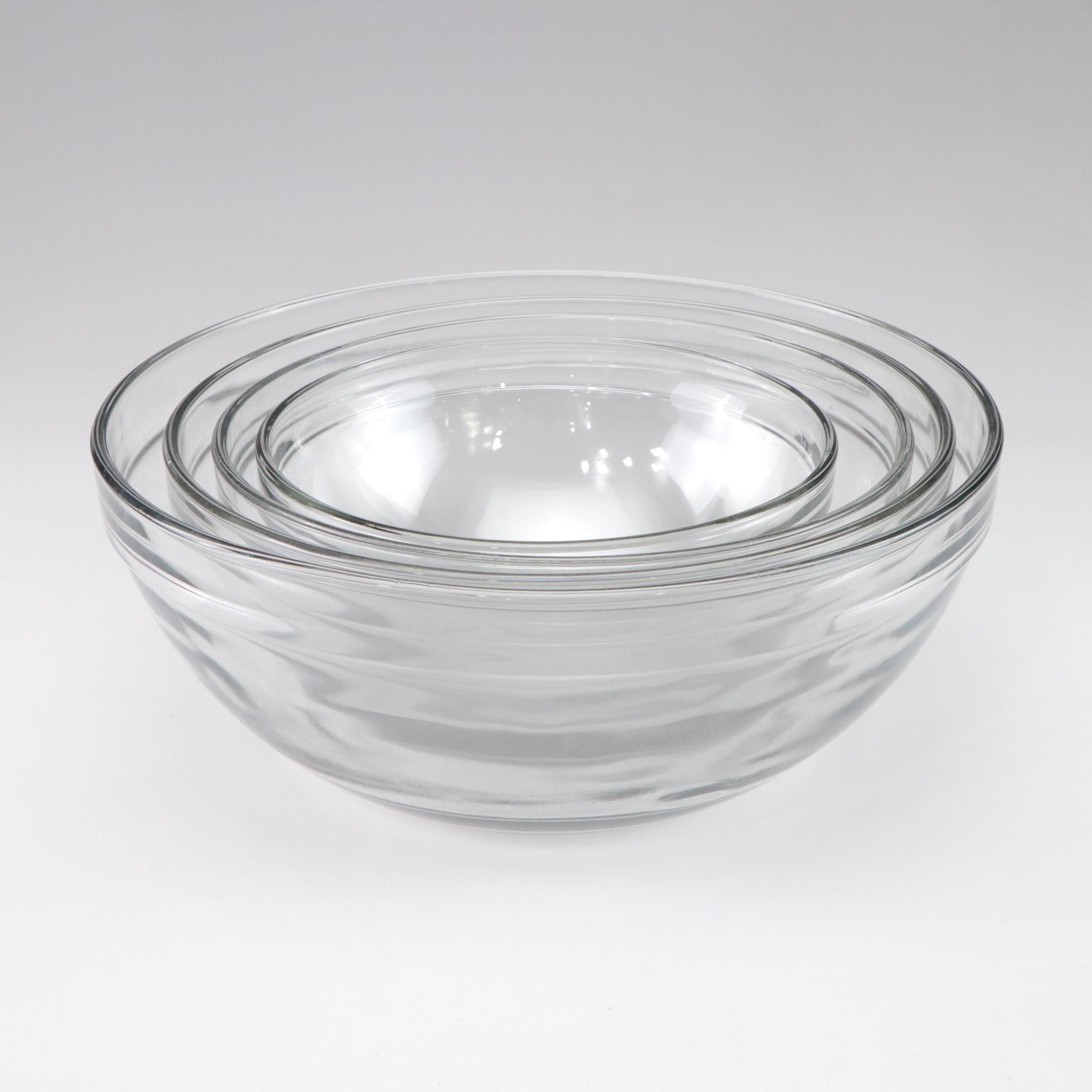 Anchor Hocking and Pyrex Glass Mixing Bowls with BIA Cordon Bleu Ceramic Dishes