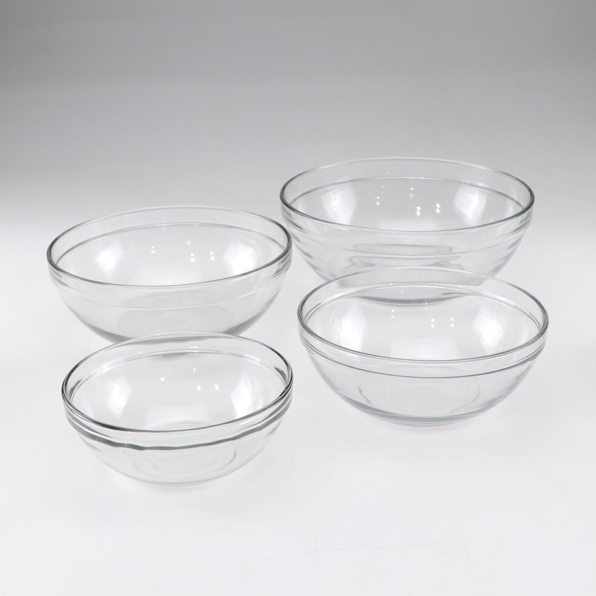Anchor Hocking and Pyrex Glass Mixing Bowls with BIA Cordon Bleu Ceramic Dishes